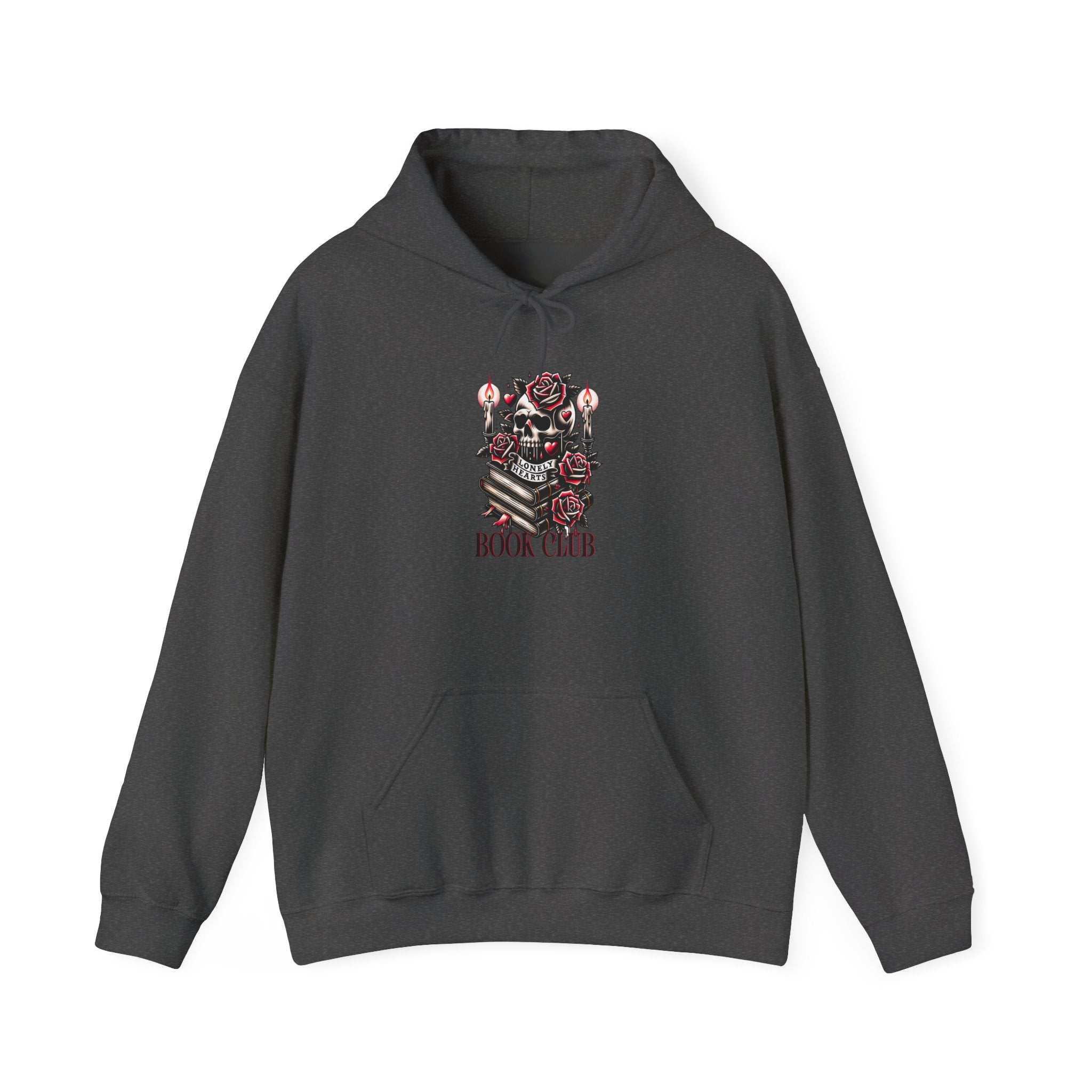 Book Club Hoodie — Gothic Skull & Rose Reading Crewneck