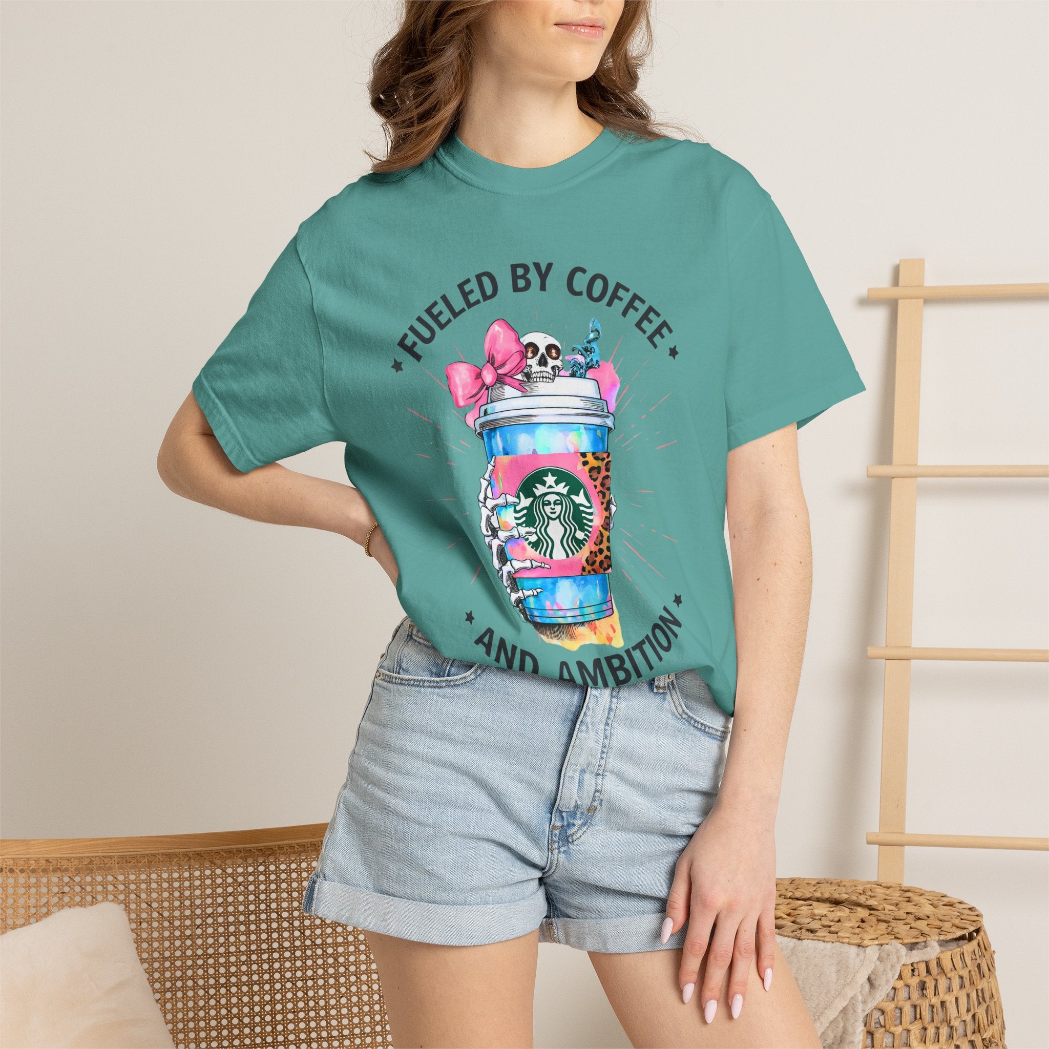 Fueled by Coffee and Ambition Graphic T-Shirt