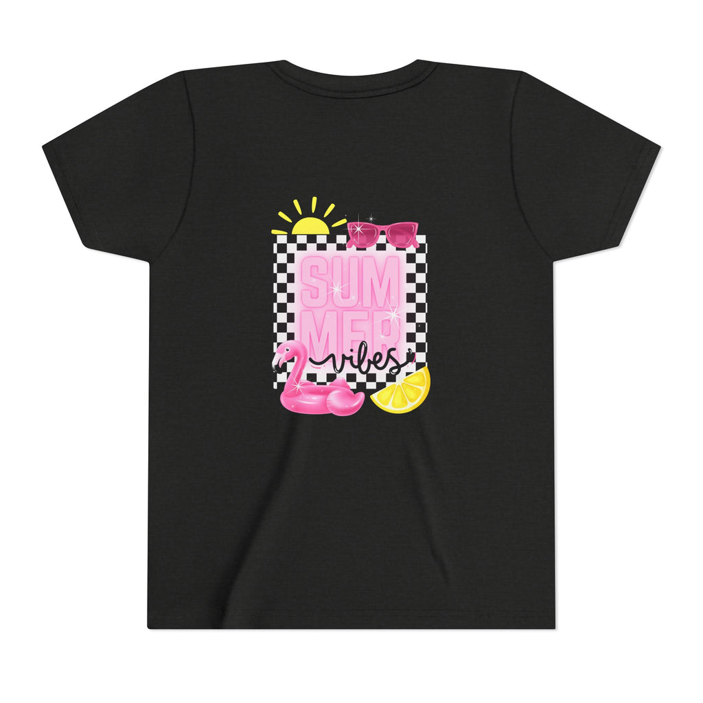 Youth Tee — "SUMMER Vibes" Pink Floaty Checkerboard Kids T-Shirt