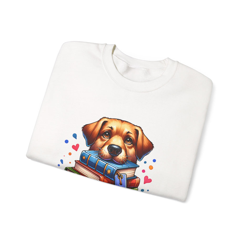 Dog Ate My Homework Sweatshirt — Cute Puppy & Books Back-to-School Crewneck