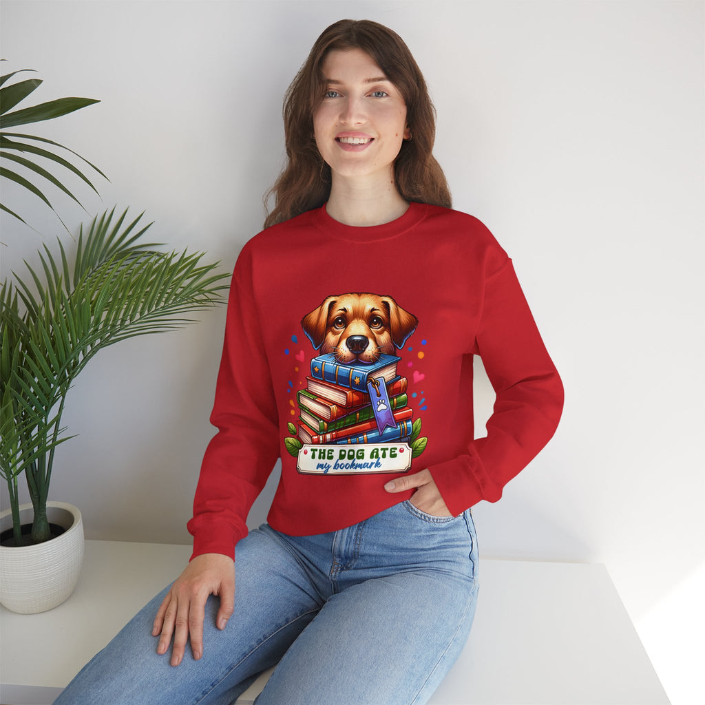 Dog Ate My Homework Sweatshirt — Cute Puppy & Books Back-to-School Crewneck