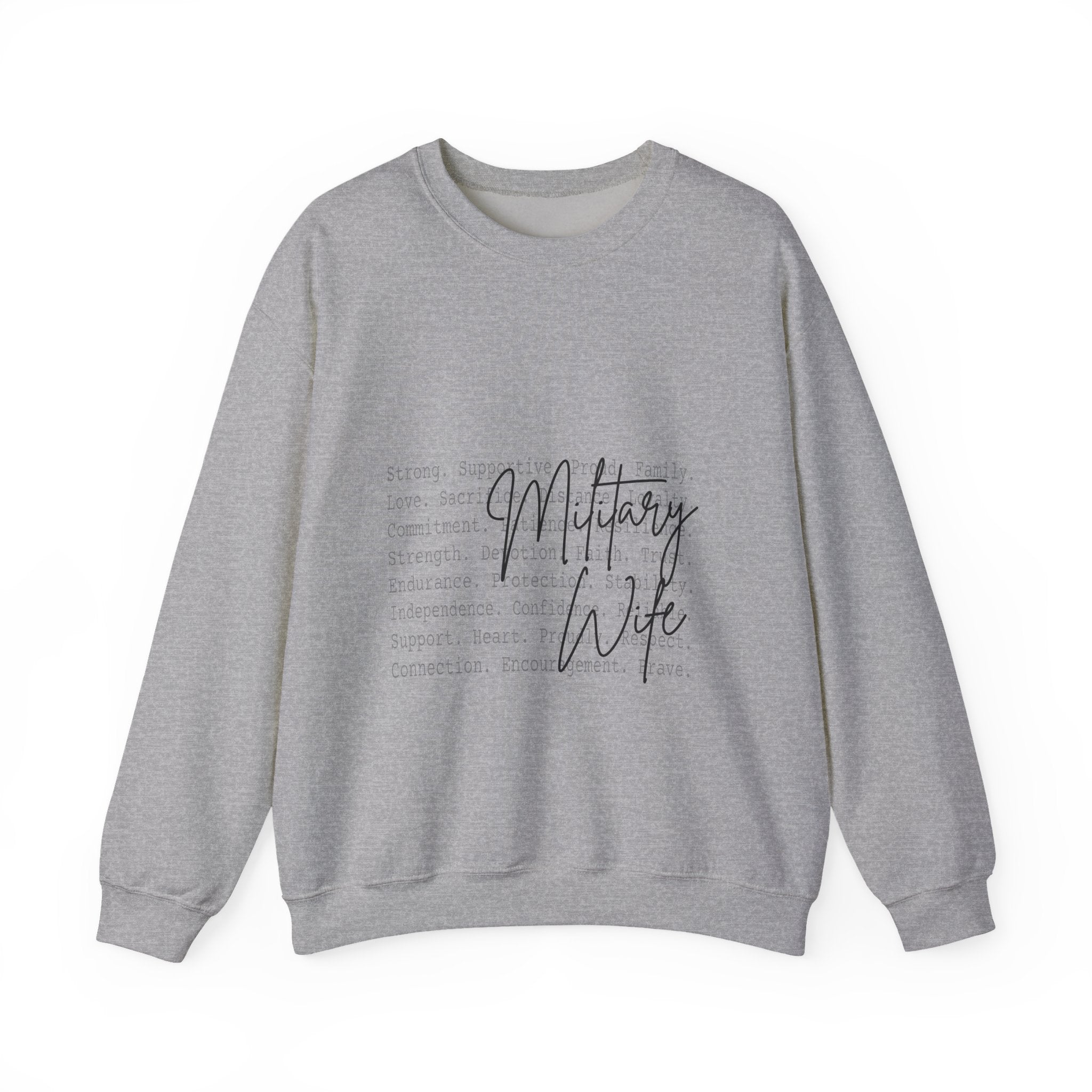 Military Wife Crewneck Sweatshirt – Soft White Tribute Pullover
