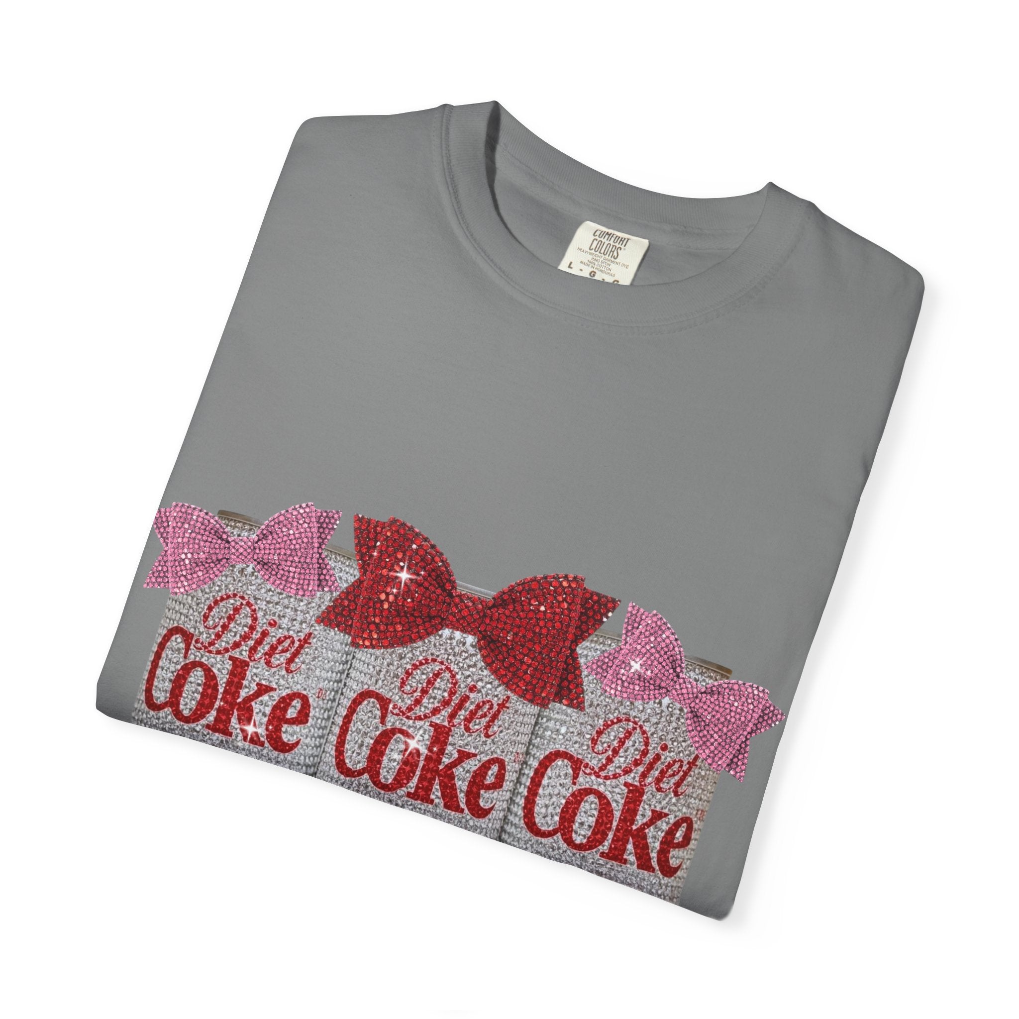 Diet Coke Glitter Can T-Shirt — "Just a Diet Coke Girl" Retro Sparkle Tee