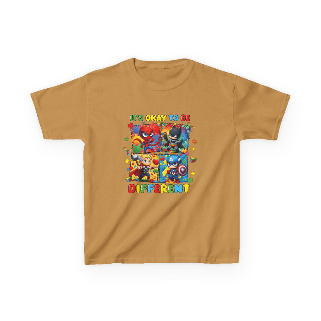 Kids 'It's Okay to Be Different' Graphic Tee — Colorful Inclusive Cartoon Design