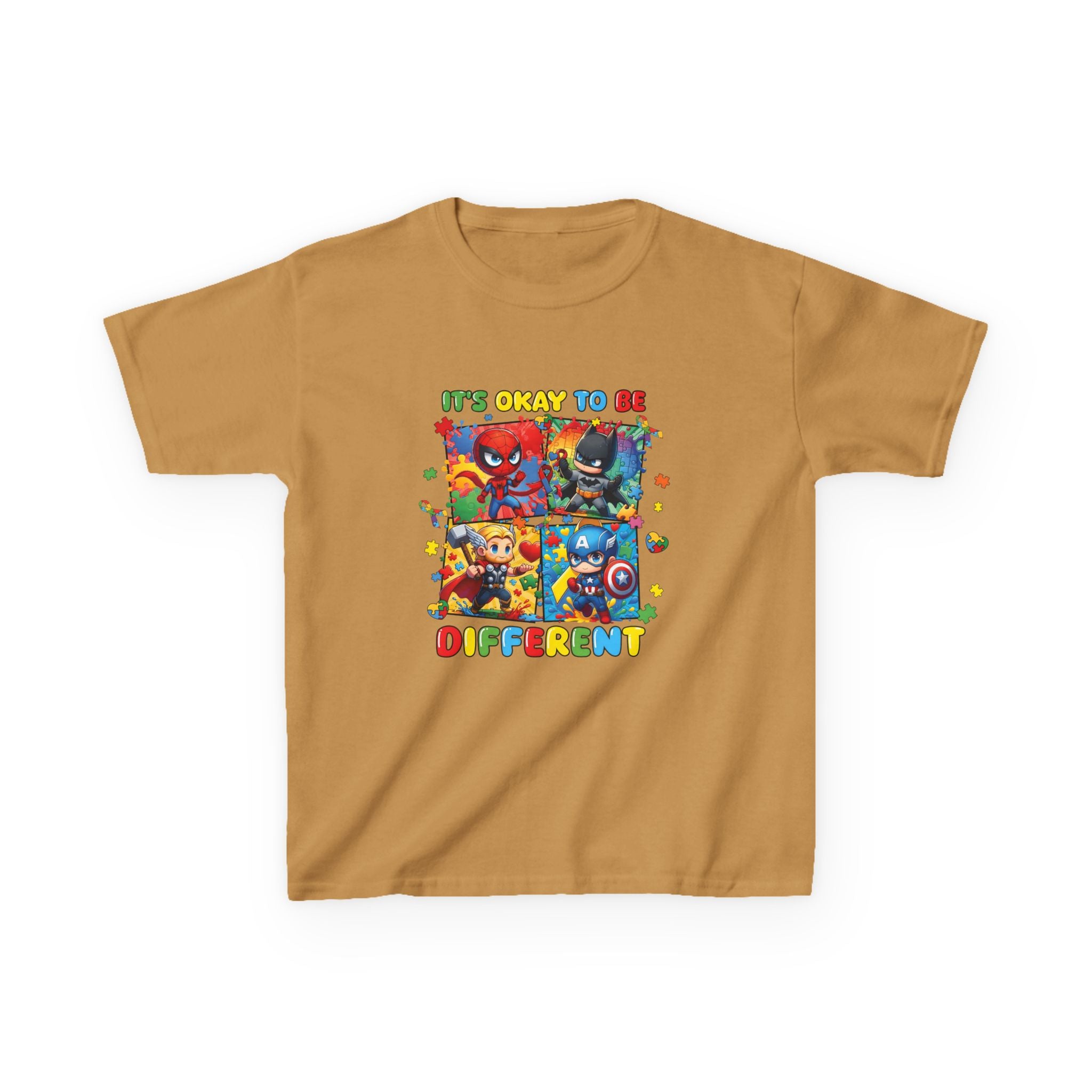 Kids 'It's Okay to Be Different' Graphic Tee — Colorful Inclusive Cartoon Design