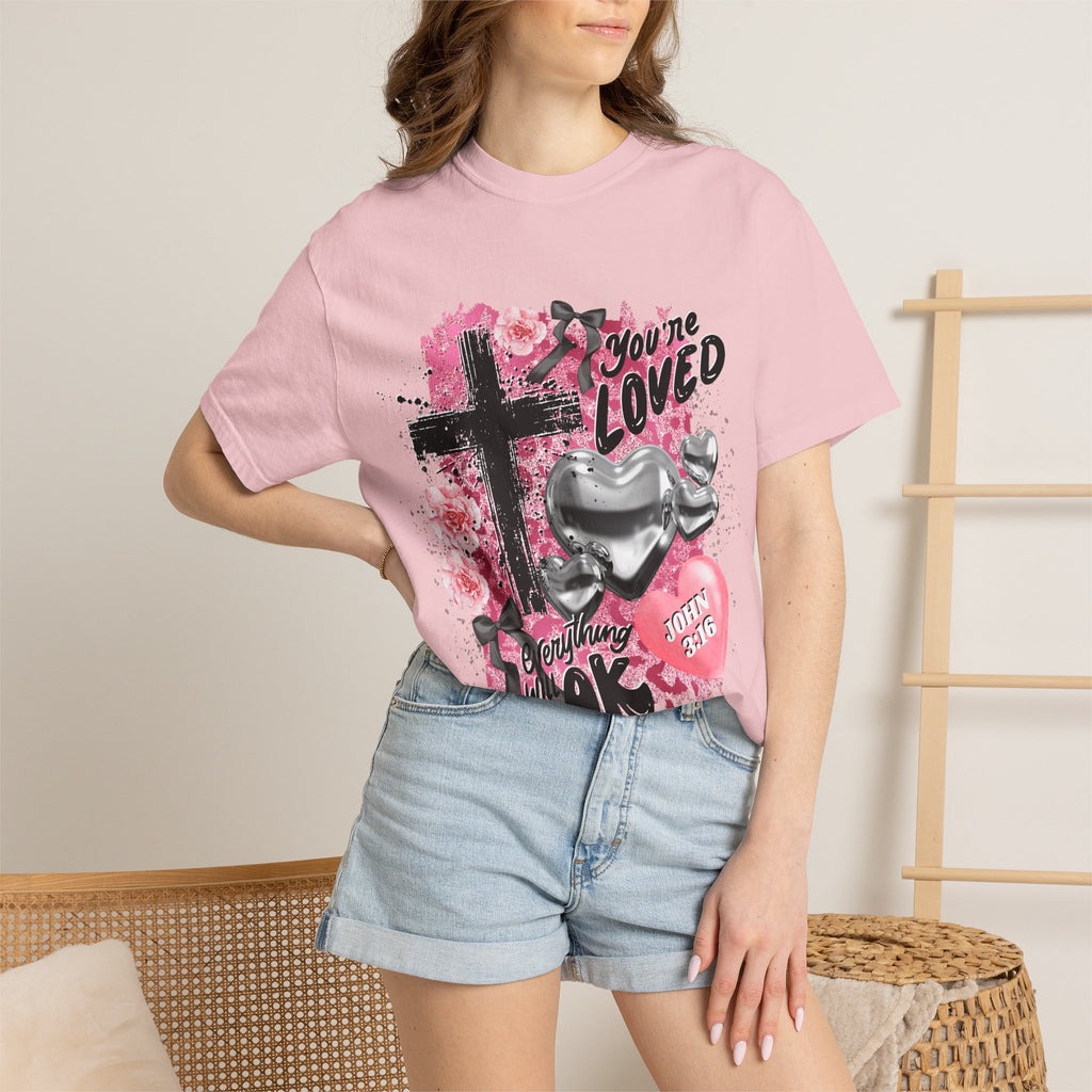 Christian Cross T-Shirt — "You're Loved" John 3:16 Faith Tee