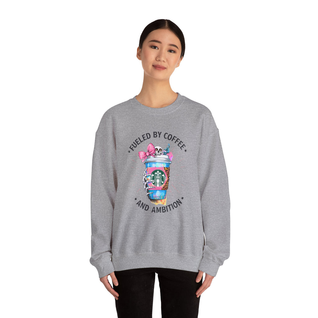 Coffee & Ambition Sweatshirt — Fueled By Coffee Graphic Crewneck