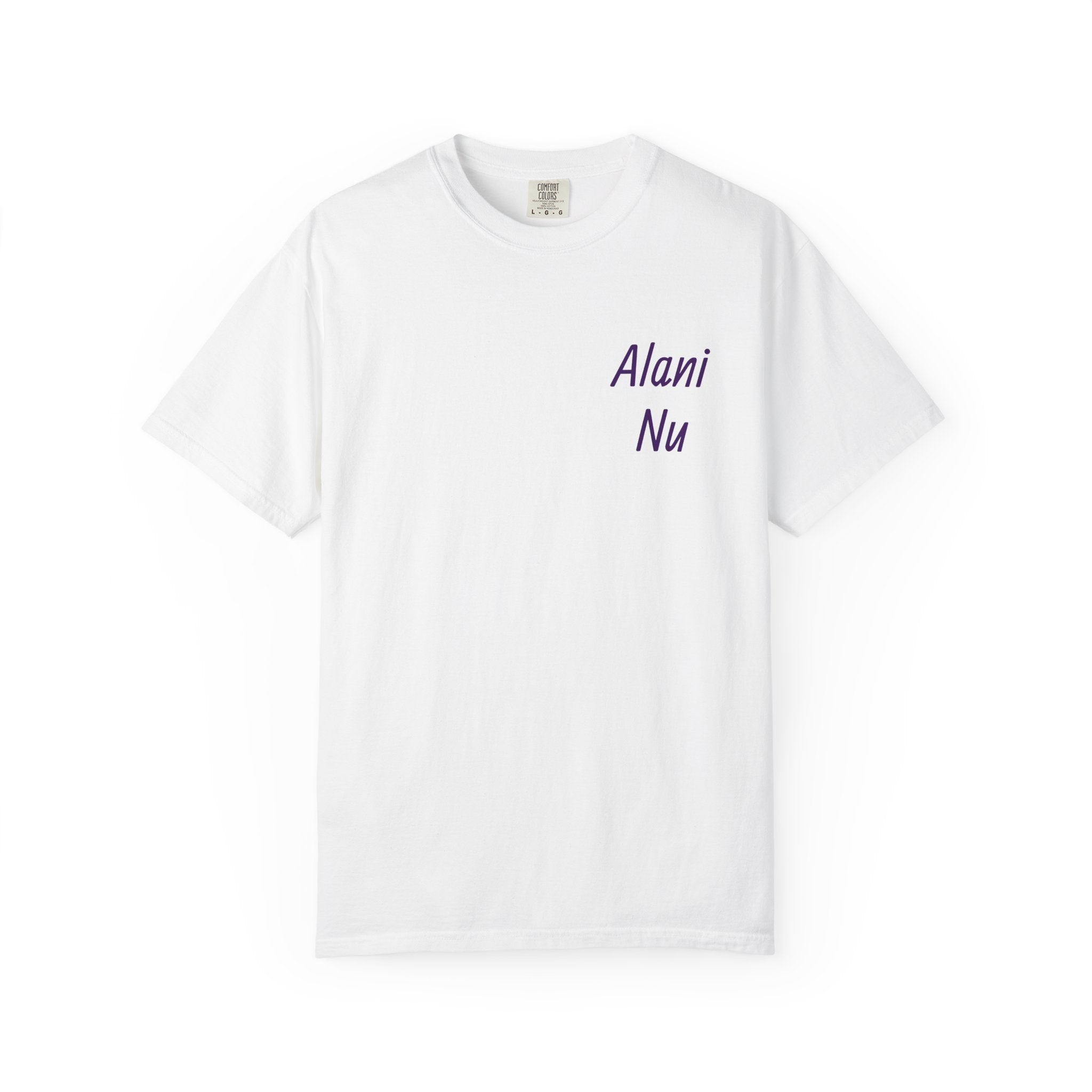 Graphic T-Shirt — 'Alani Nu' Collage Back Print, Retro Floral & Lip Art Tee