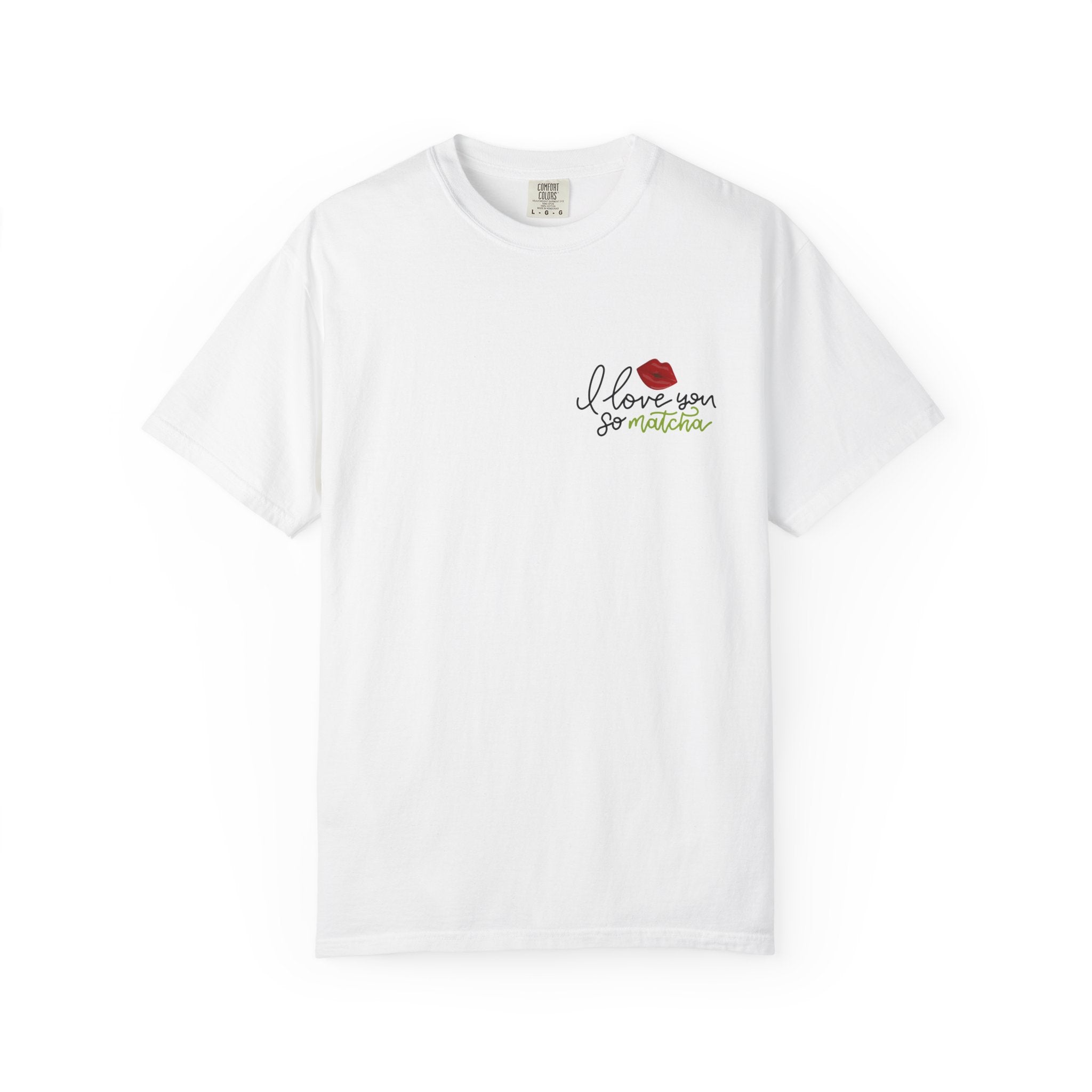 T-Shirt — "I Love You For Matcha" Graphic Tee with Leopard Heart & Matcha Cup