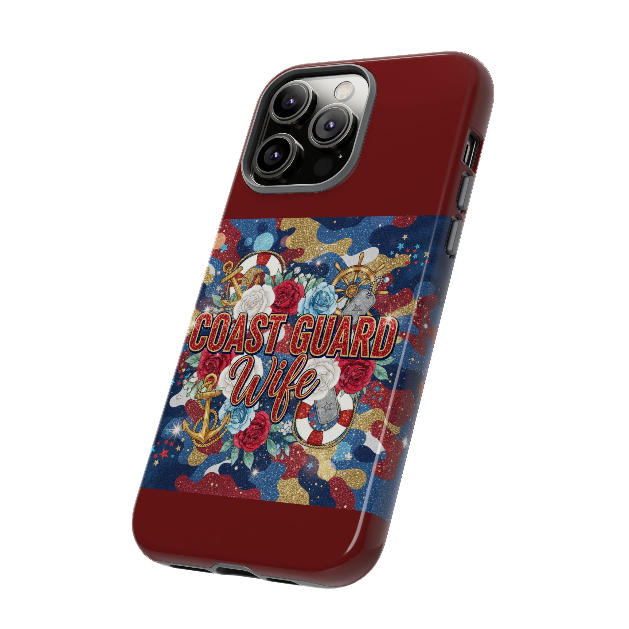 Coast Guard Wife Tough Phone Case — Patriotic Anchor & Lifebuoy Design