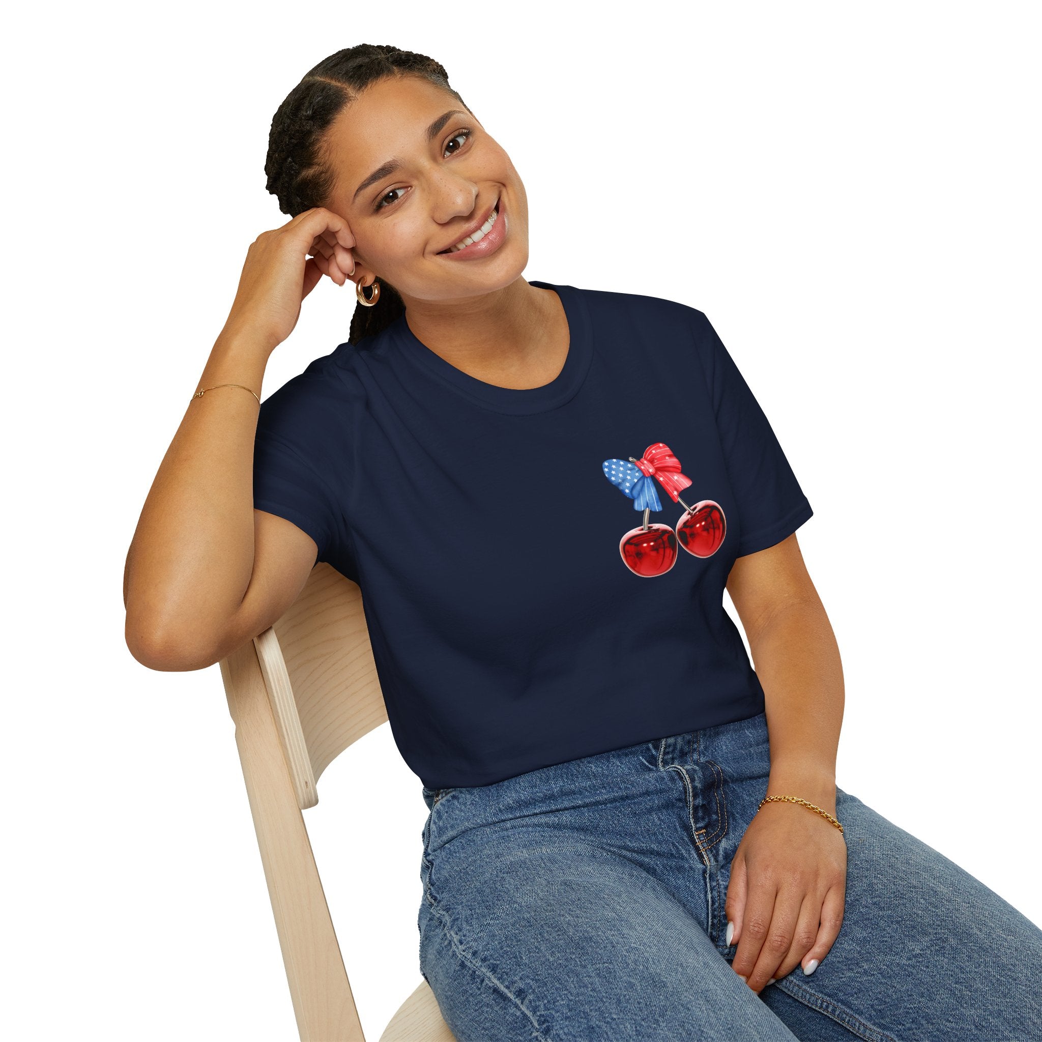 Patriotic Cherry Graphic T-Shirt