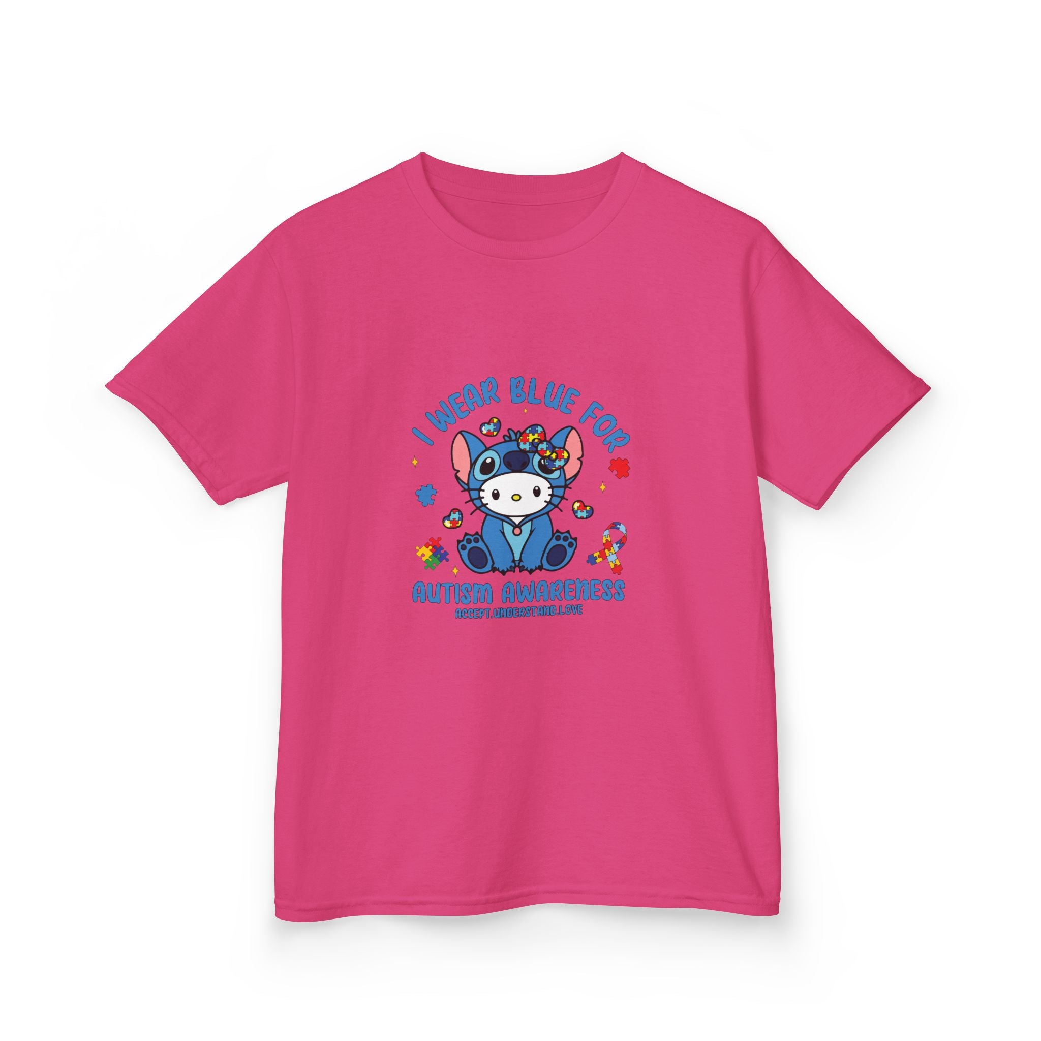 Kids Tee — "I Wear Blue for Autism Awareness" Cute Panda Autism Awareness Shirt