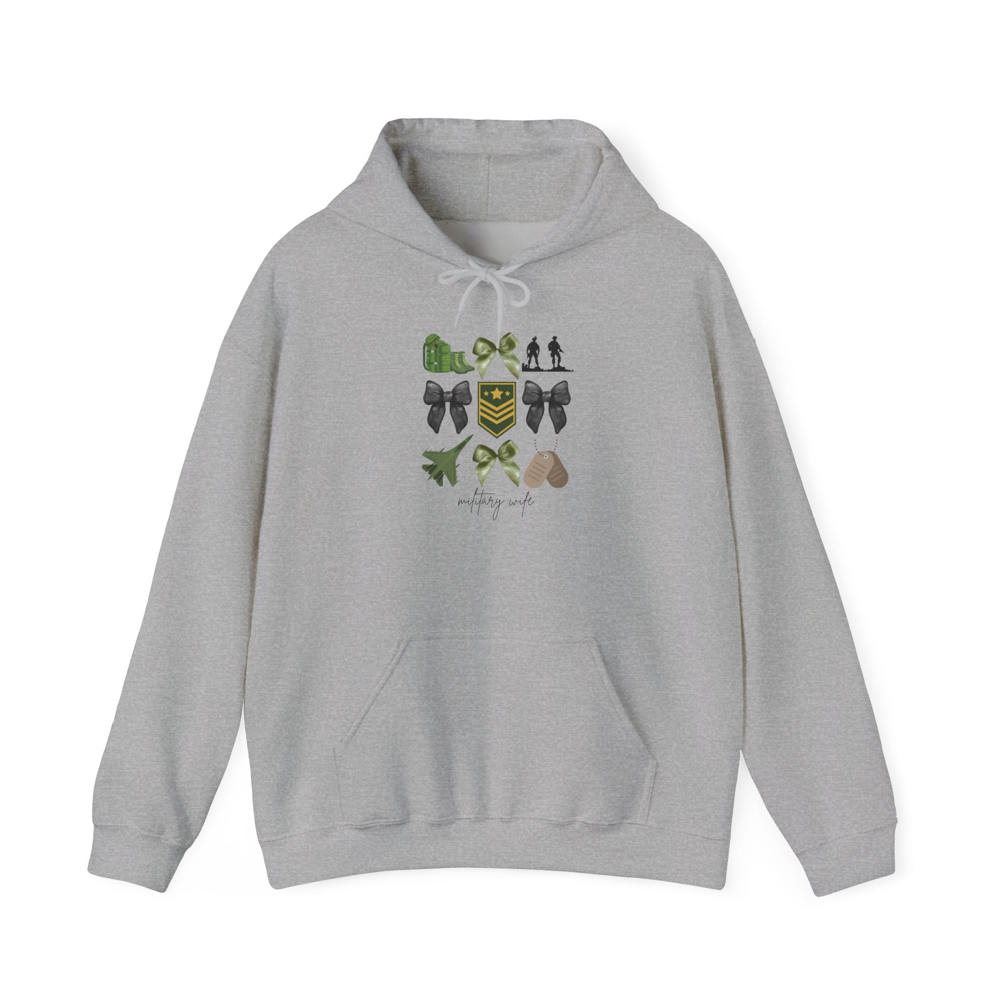 Hoodie — Military Boots, Wings & Salute Graphic Pullover