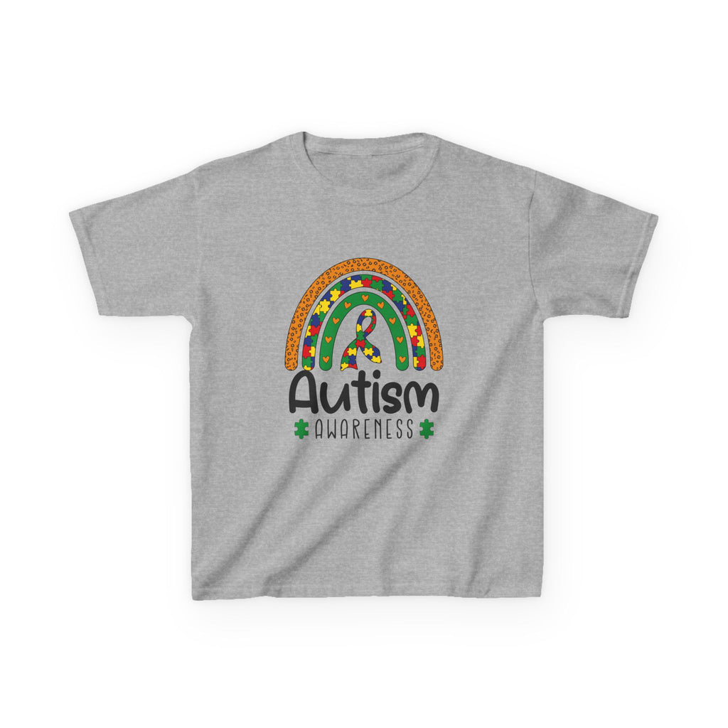 Autism Awareness Kids T-Shirt – Rainbow Puzzle Ribbon Tee
