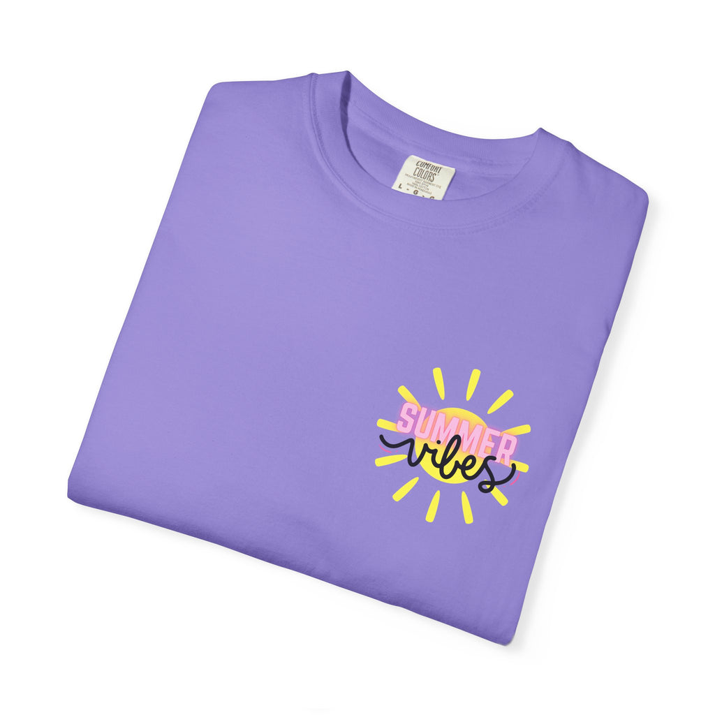 Summer Vibes T-Shirt — Pink Floatie & Checkered Graphic