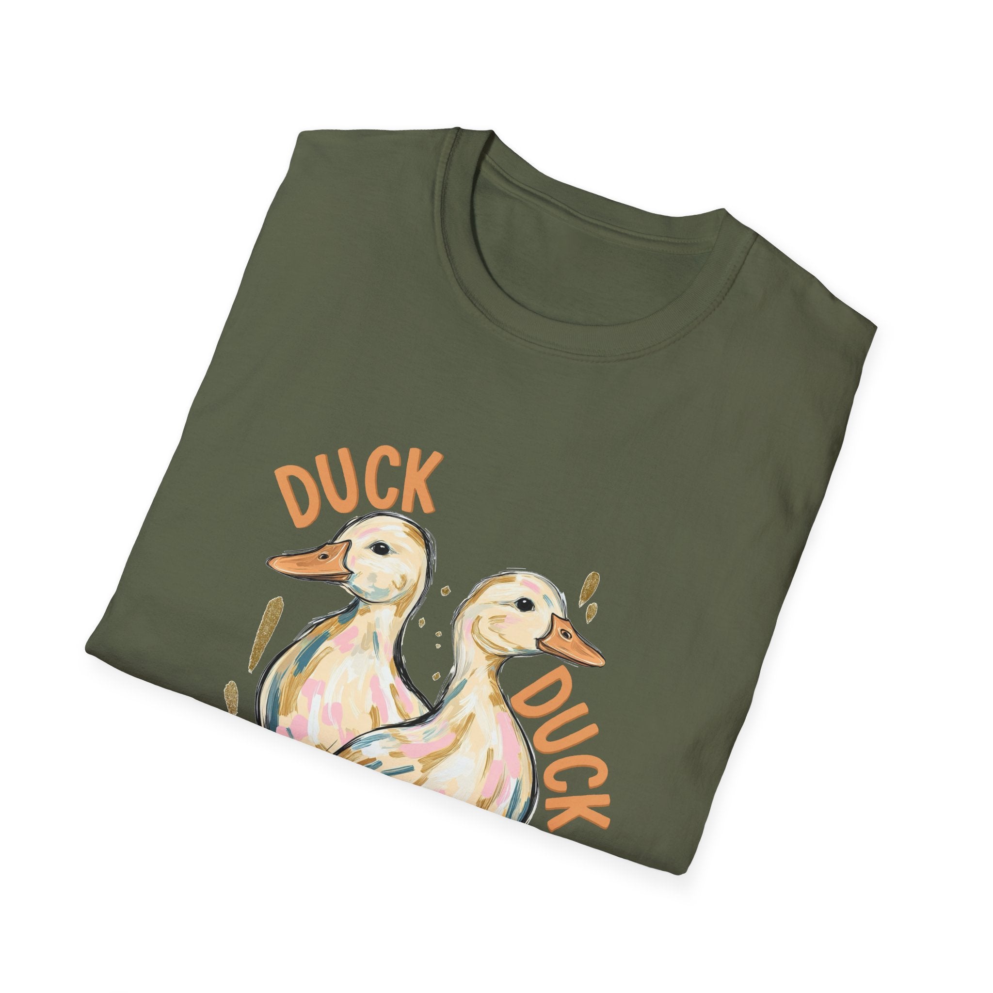 Double-sided Duck Duck Goose T-Shirt — Cute Pastel Duck & Goose Graphic Tee