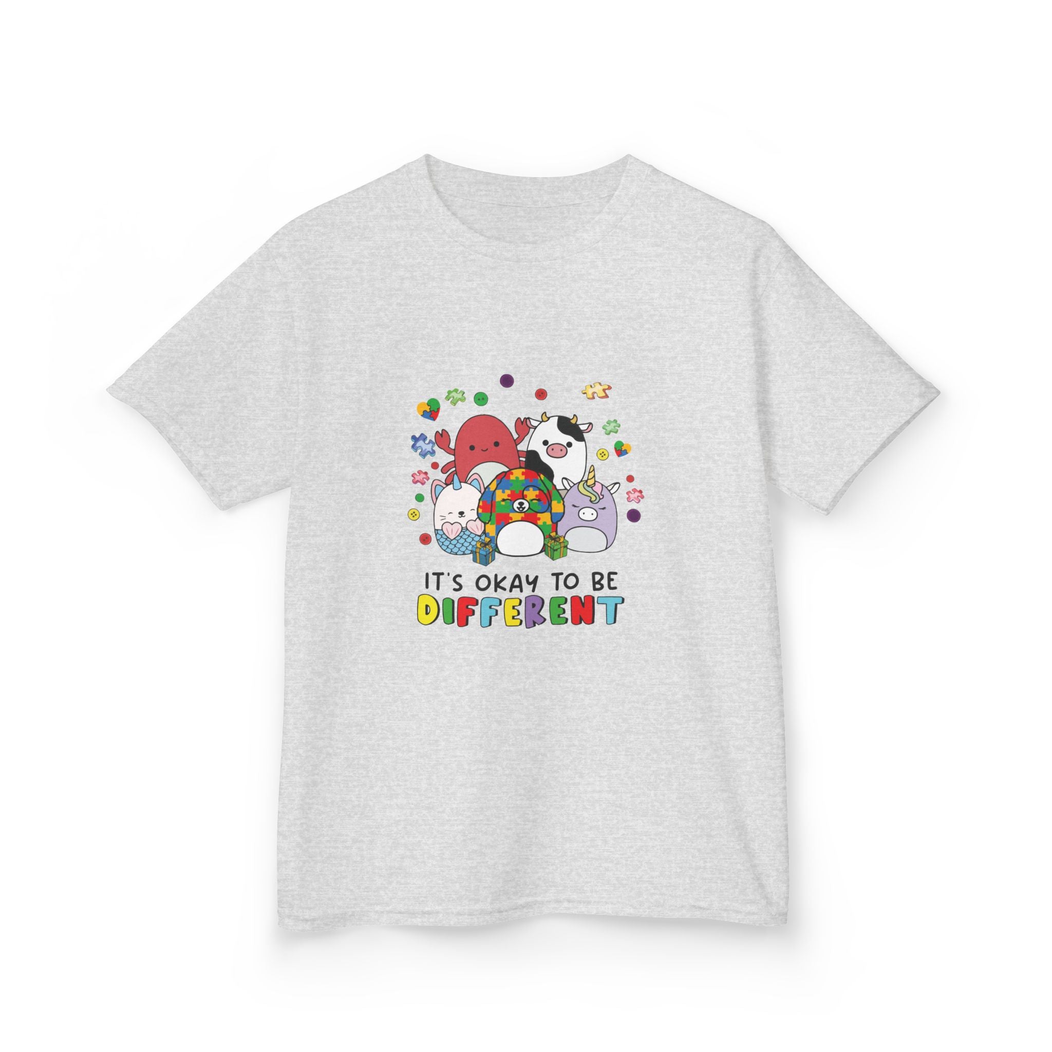 Kids Tee — "It's Okay to Be Different" Colorful Diversity Cartoon Shirt