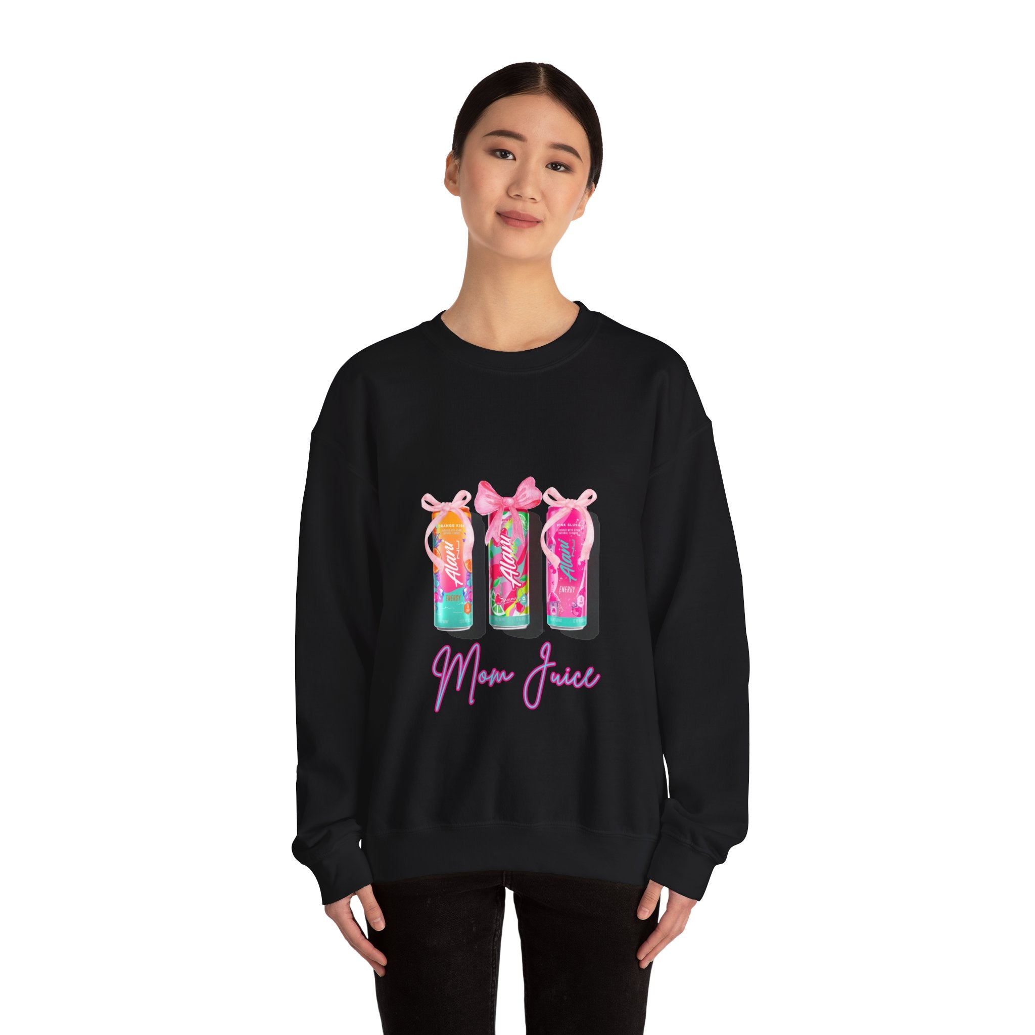 Mom Juice Sweatshirt - Cute Pastel Drink Graphic Crewneck for Moms