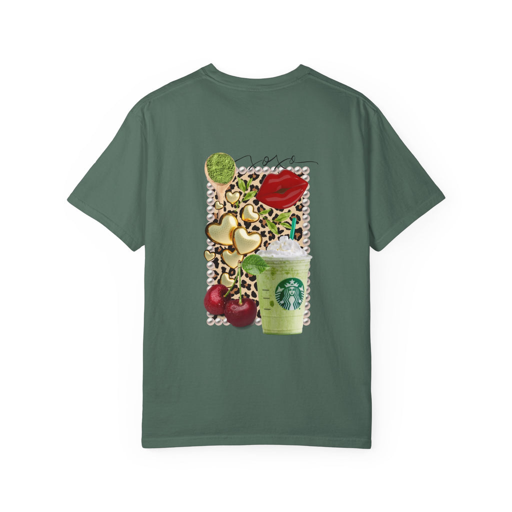T-Shirt — "I Love You For Matcha" Graphic Tee with Leopard Heart & Matcha Cup