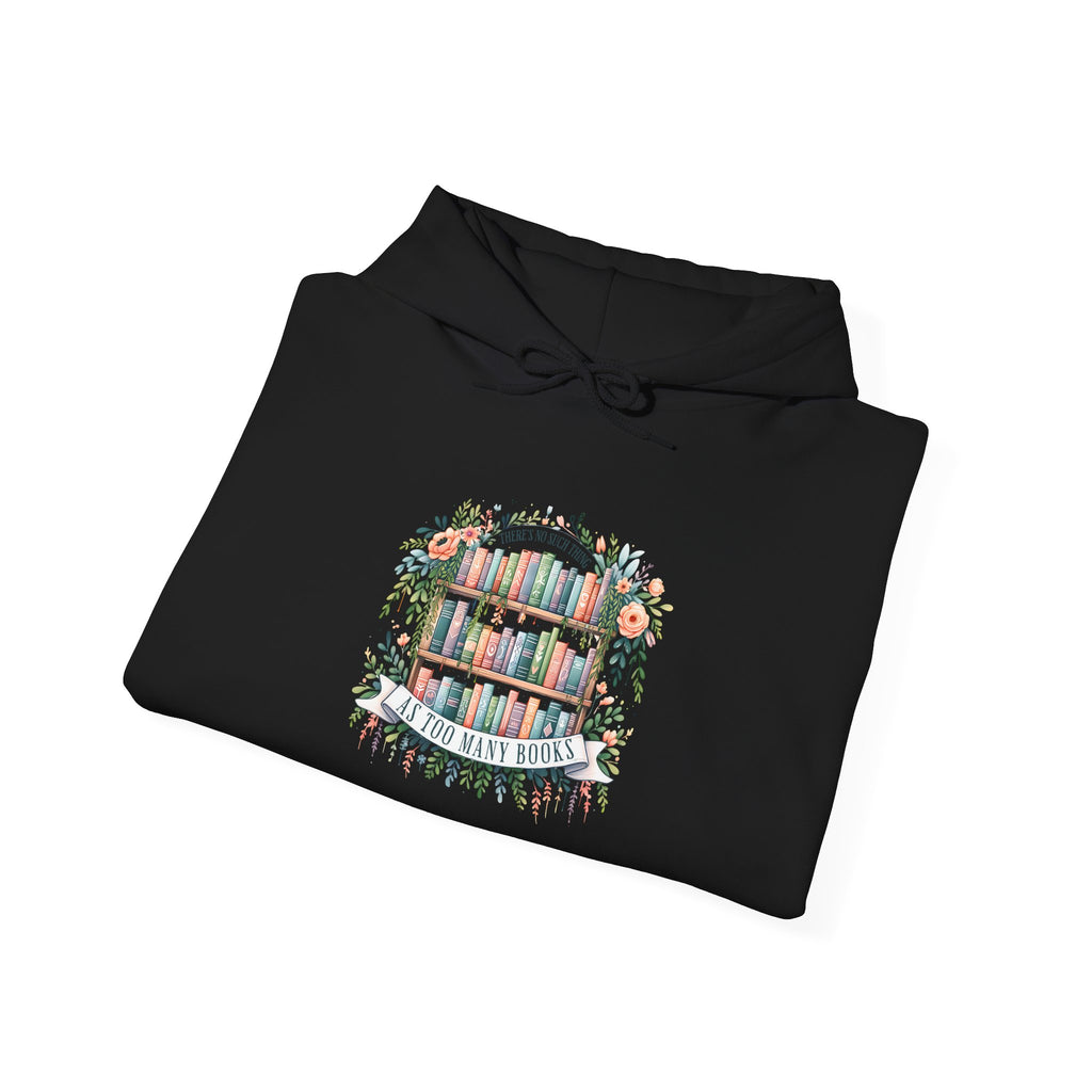 Reading Nook Hoodie — Cozy Bookshelf Floral Graphic Sweatshirt