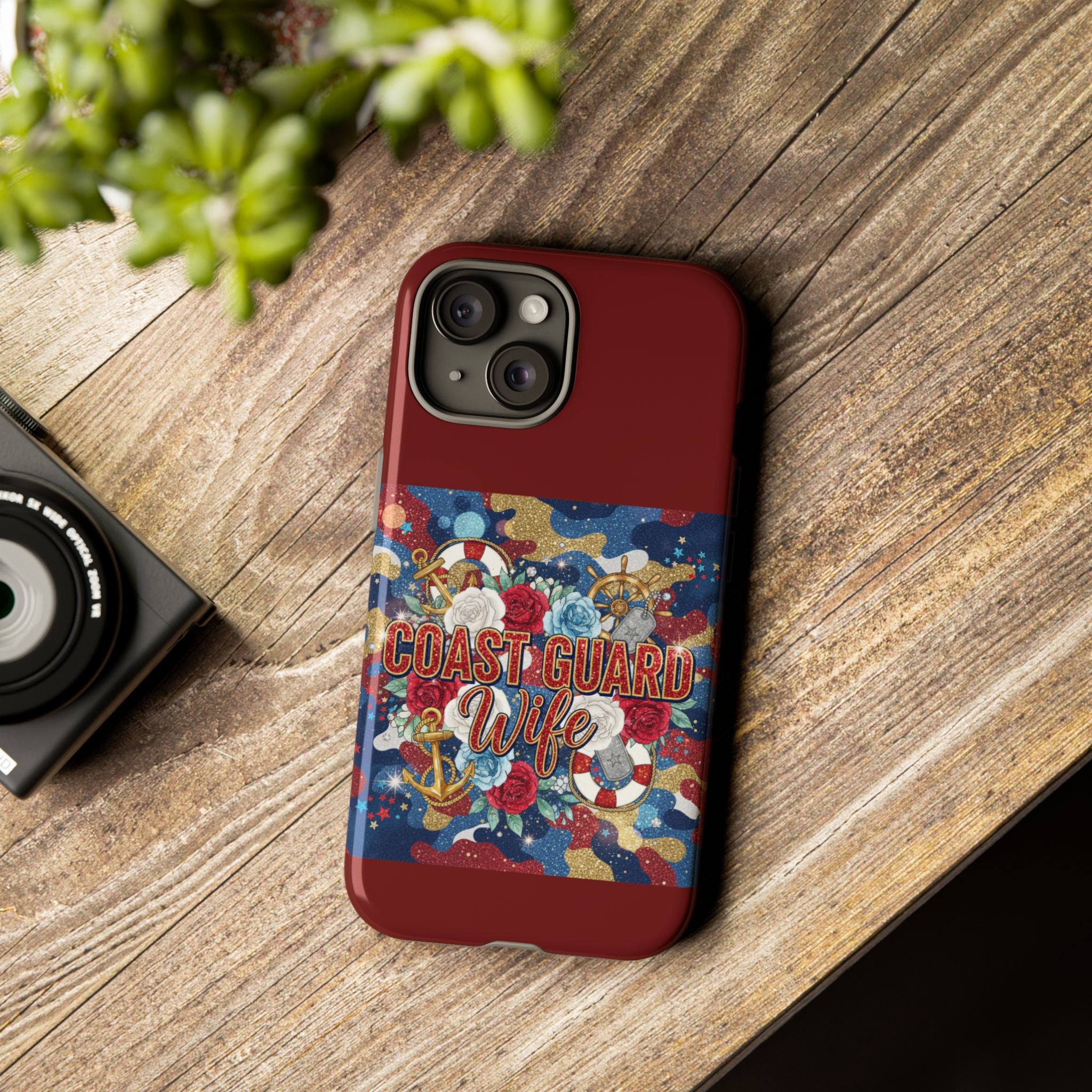 Coast Guard Wife Tough Phone Case — Patriotic Anchor & Lifebuoy Design