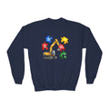 Kids Excavator Puzzle Crewneck Sweatshirt — Construction Autism Awareness