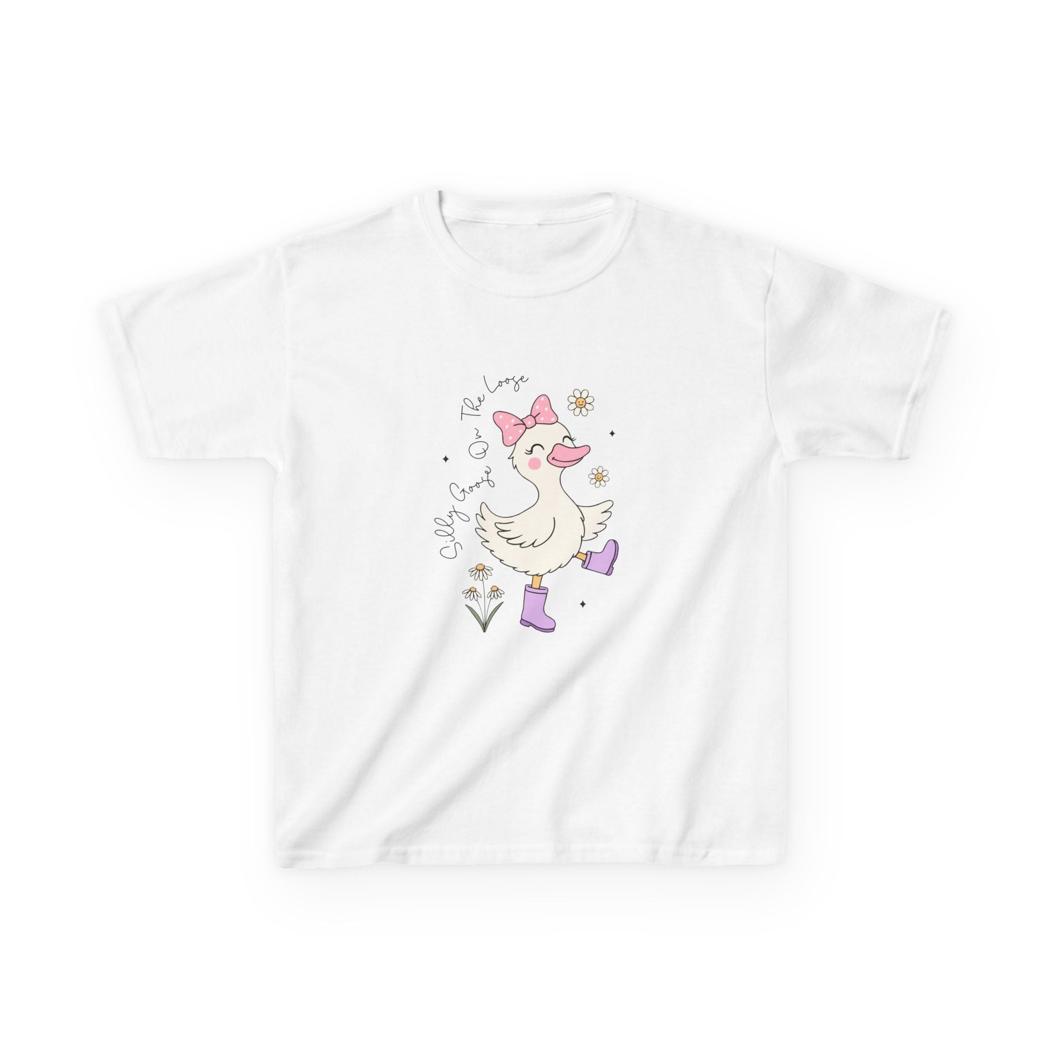Kids Duck with Bow & Boots T-Shirt — Cute Dancing Duck Graphic Tee for Girls