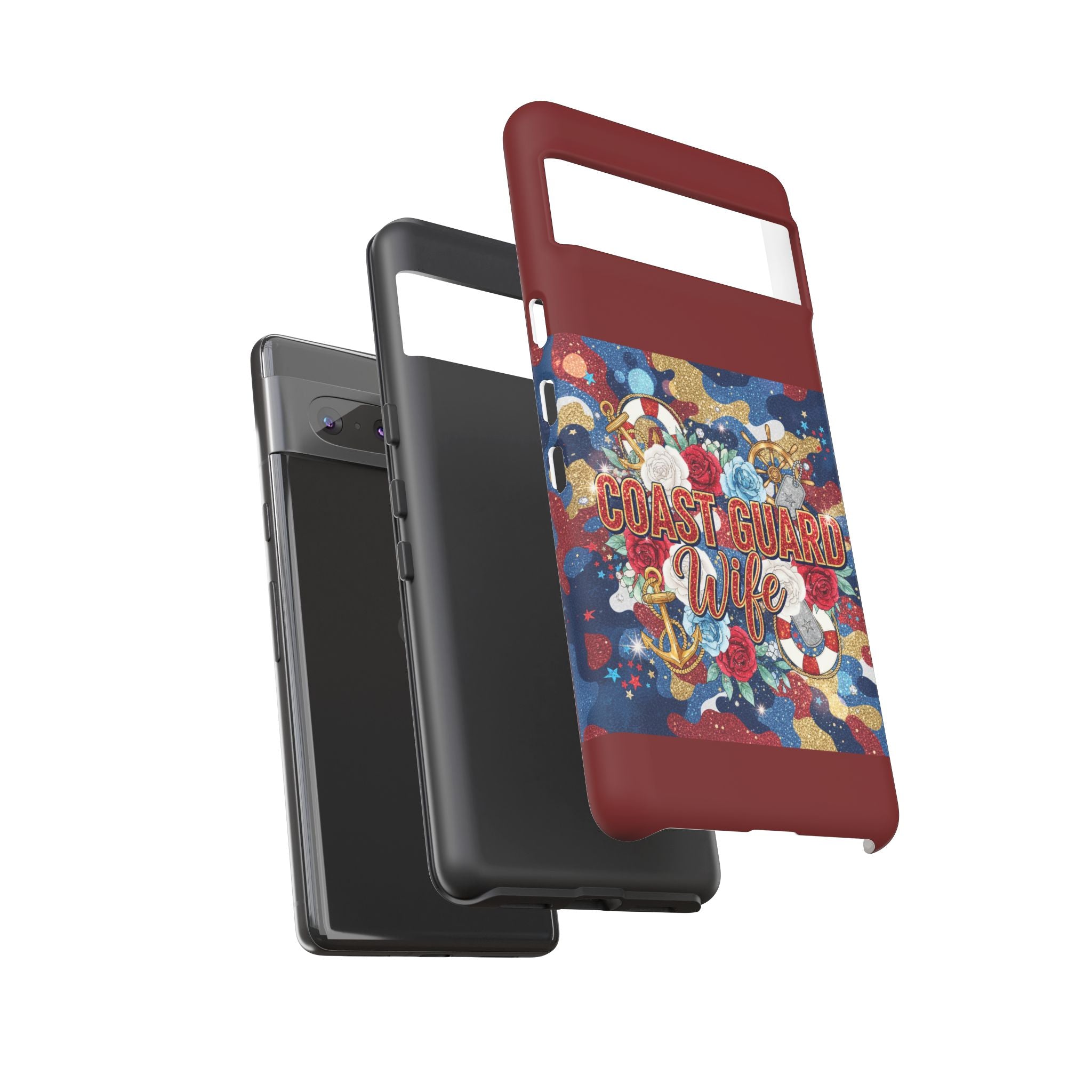 Coast Guard Wife Tough Phone Case — Patriotic Anchor & Lifebuoy Design