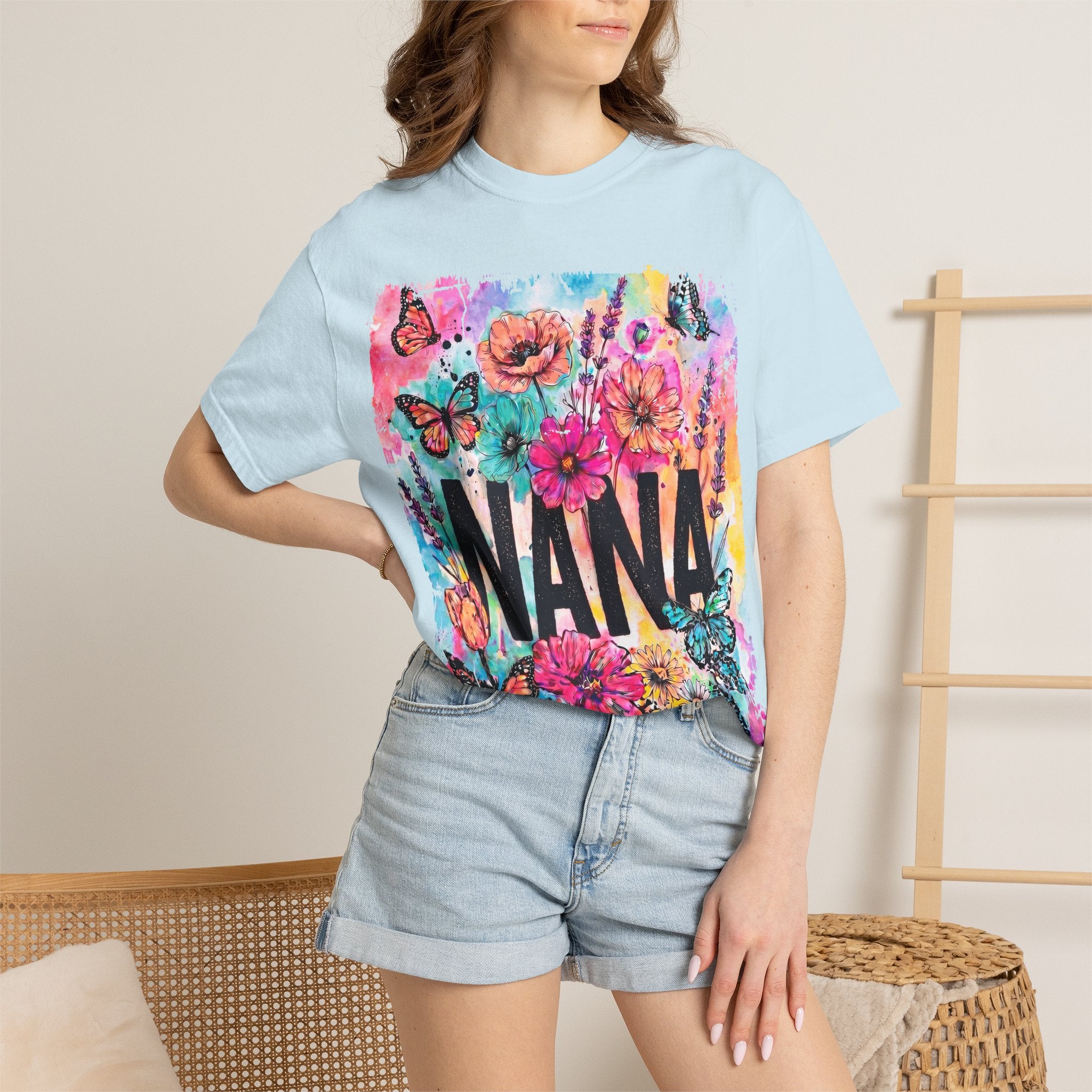 Nana Floral Butterfly T-Shirt — Colorful Grandma Gift for Mother’s Day