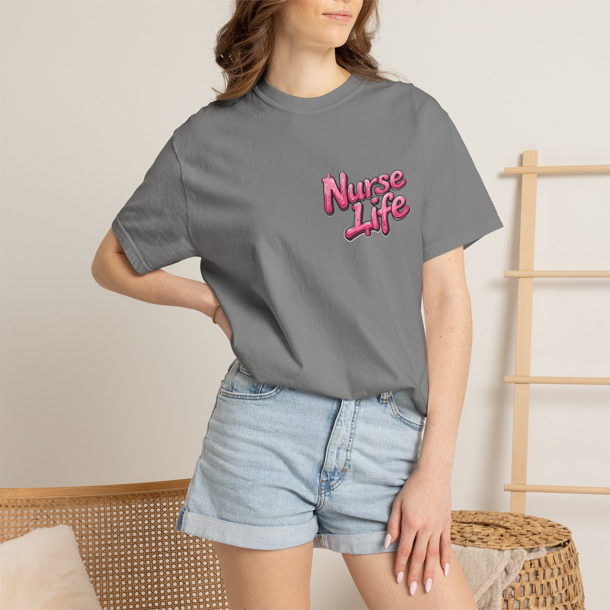 Nurse Life T-Shirt — Cute Female Nurse Watercolor Graphic Tee