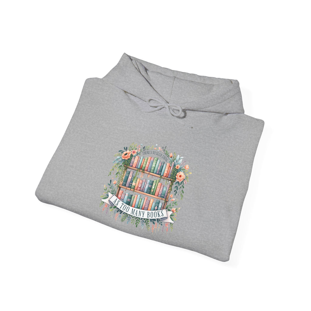 Reading Nook Hoodie — Cozy Bookshelf Floral Graphic Sweatshirt