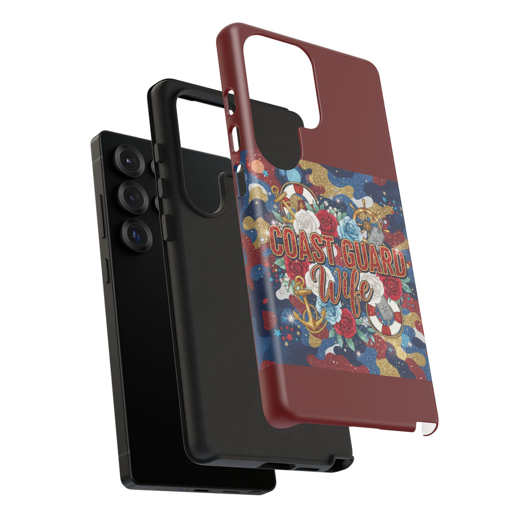 Coast Guard Wife Tough Phone Case — Patriotic Anchor & Lifebuoy Design