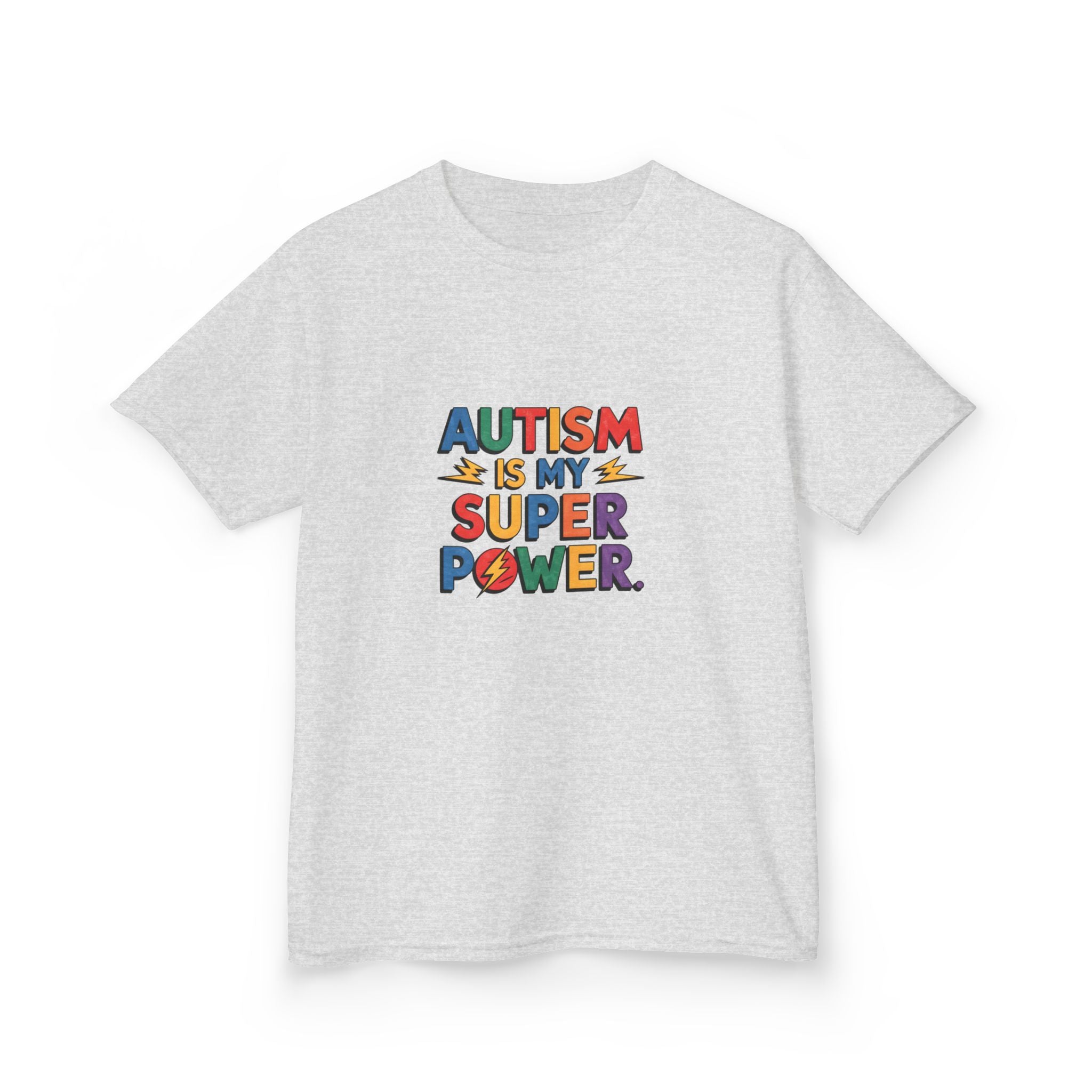 Kids T-Shirt — "Autism Is My Superpower" Colorful Pride Tee for Autism Awareness