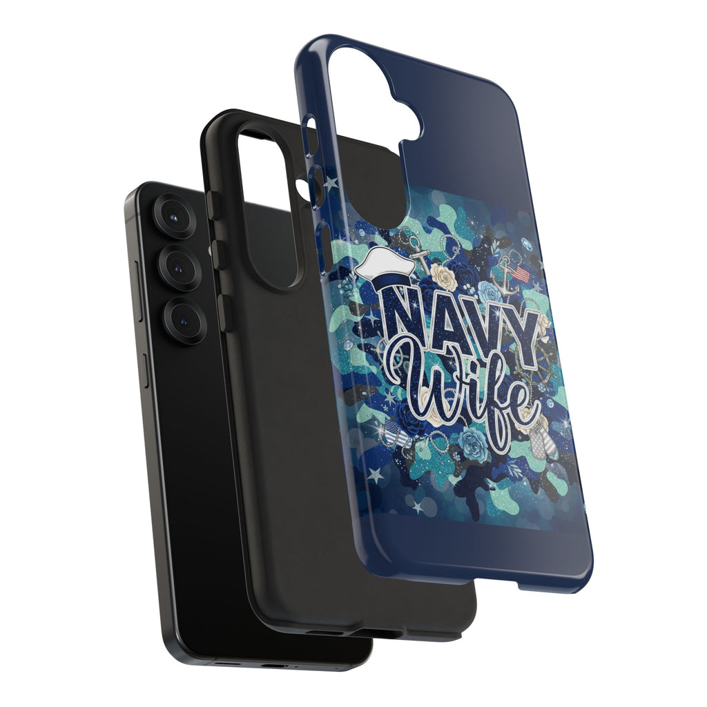 Navy Wife Tough Phone Case — Camouflage Military Tribute Protective Cover
