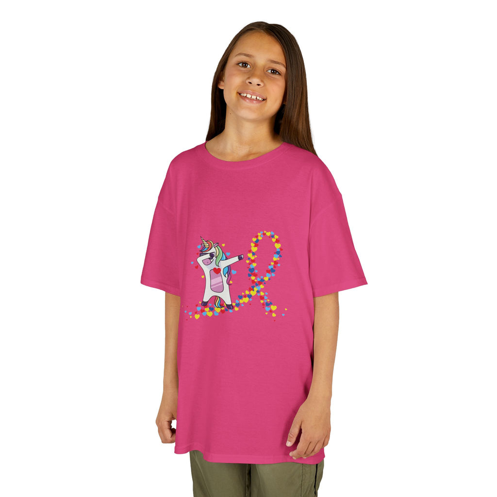 Kids Tee — Cute Unicorn Pouring Rainbow Confetti (Kids)