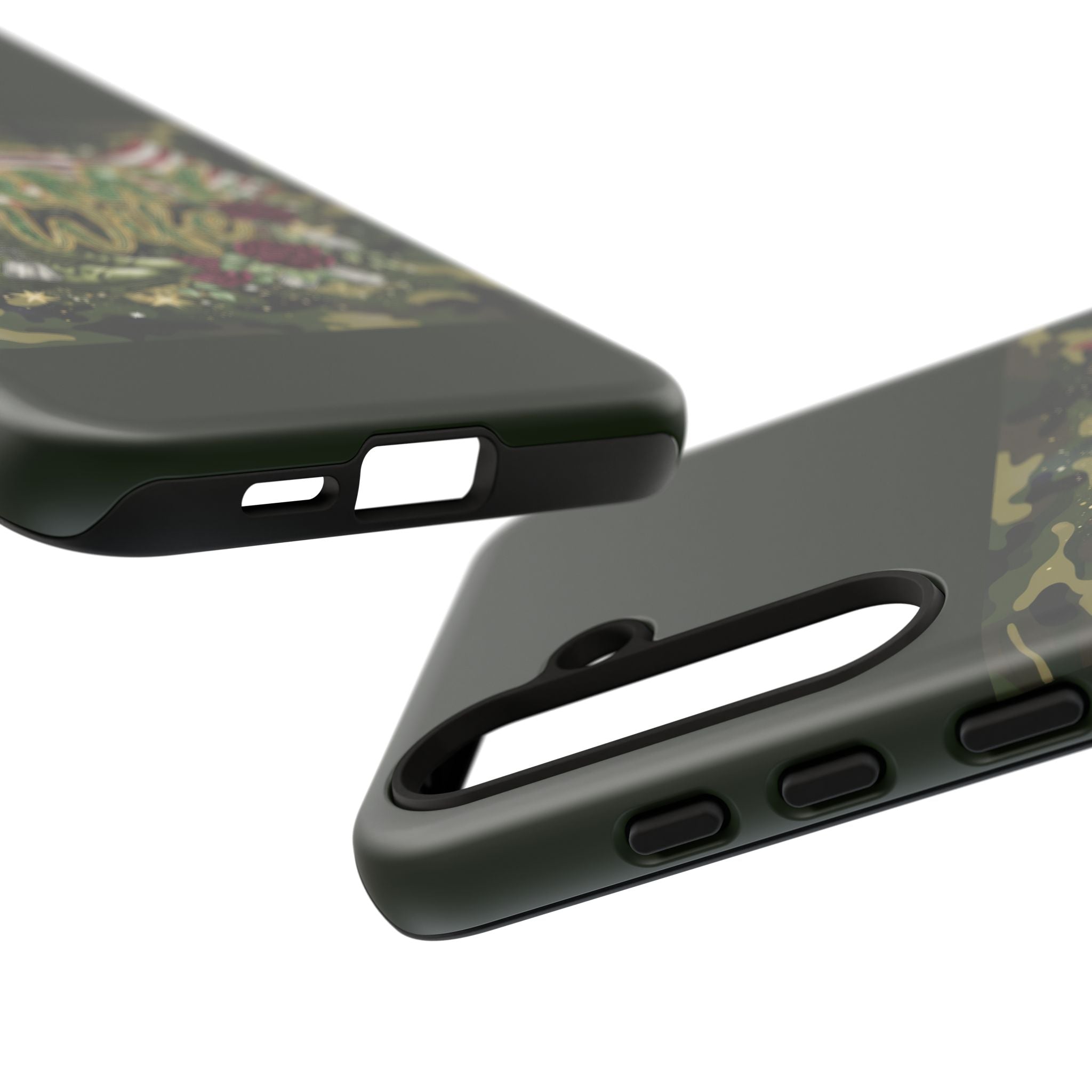 Army Wife Tough Phone Case — Camo Flag Design with Roses