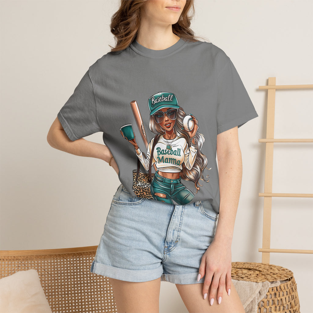 Baseball Mama T-Shirt — Cute Mom Baseball Tee with Bat & Ball Graphic