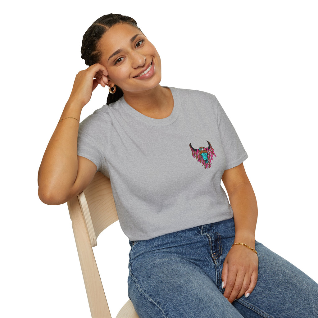 Double-sided Mama Mamas Cow Skull Graphic T-Shirt — Western Cowhide Retro Farmhouse Tee
