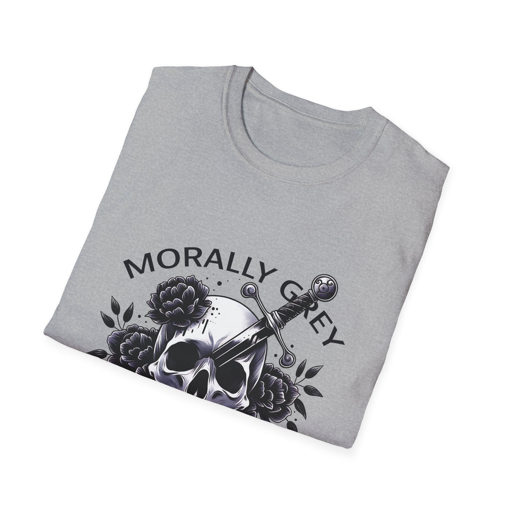 Morally Grey Book Club T-Shirt — Skull, Dagger & Roses Literary Tee