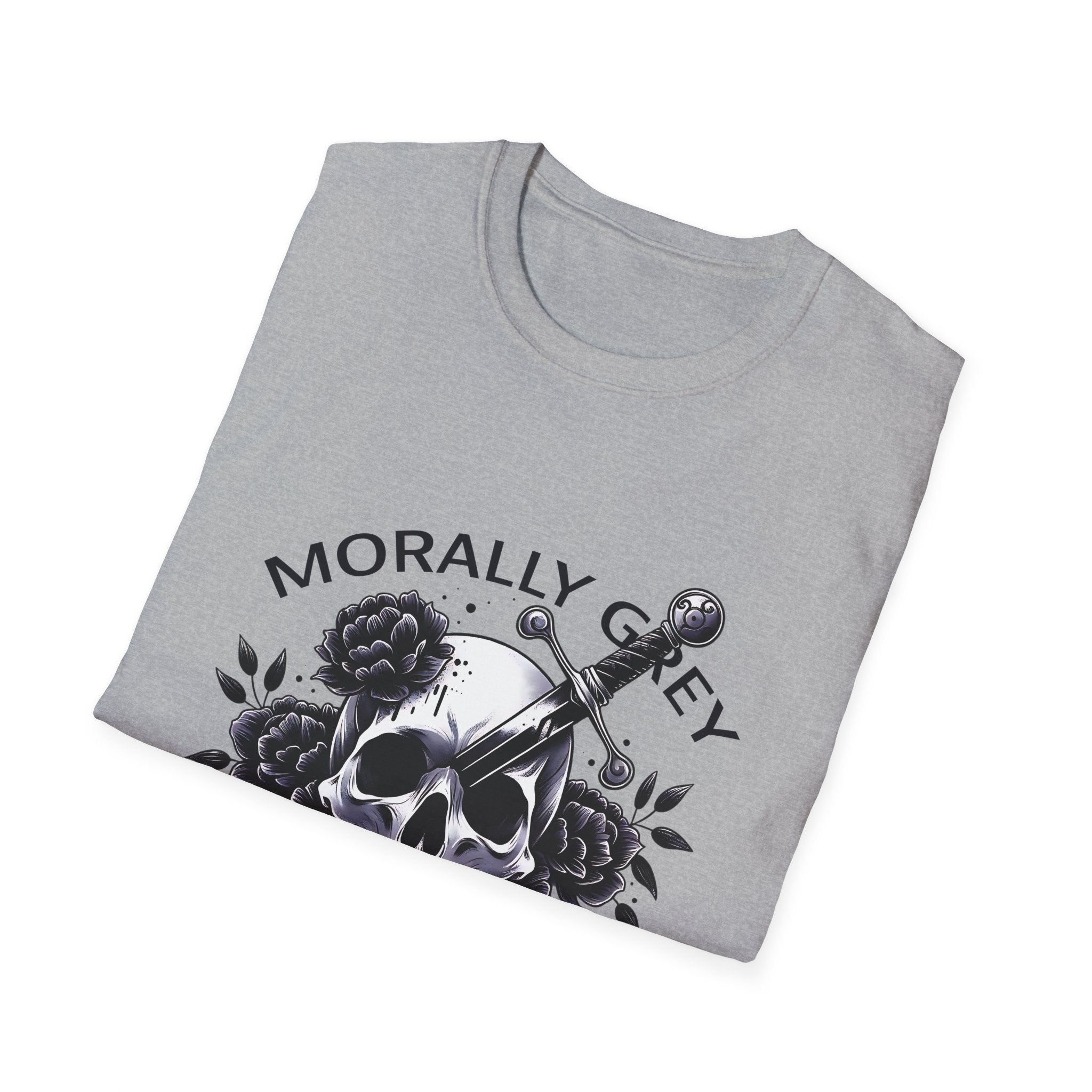 Morally Grey Book Club T-Shirt — Skull, Dagger & Roses Literary Tee