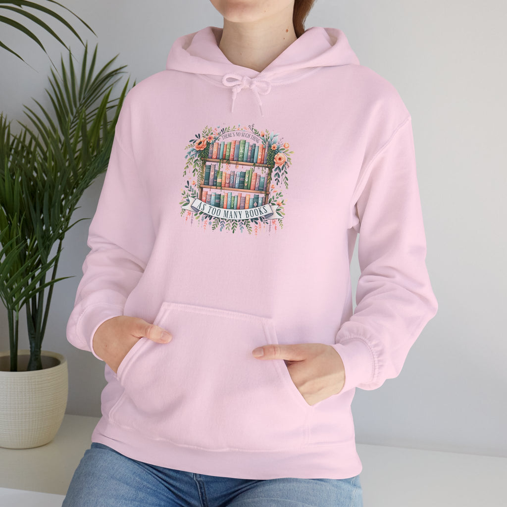 Reading Nook Hoodie — Cozy Bookshelf Floral Graphic Sweatshirt