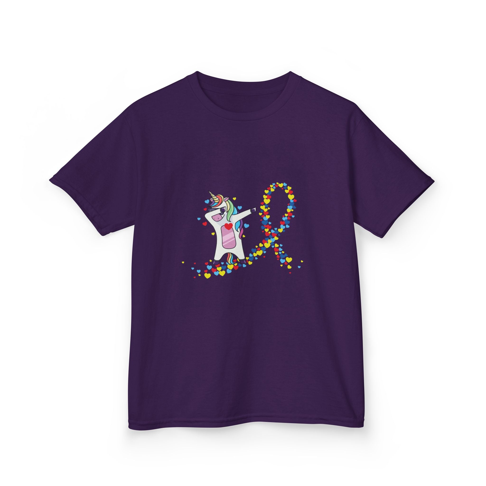 Kids Tee — Cute Unicorn Pouring Rainbow Confetti (Kids)