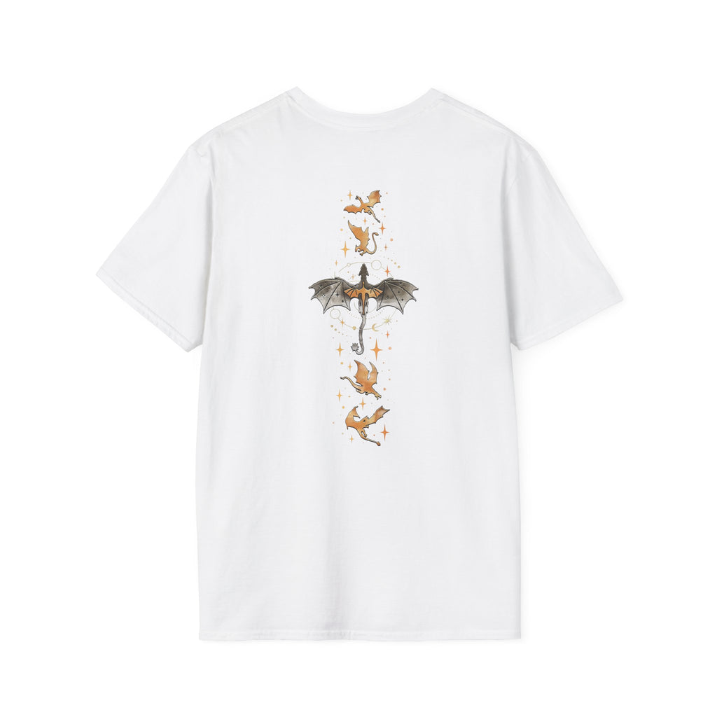 Book Dragon T-Shirt — Vintage Magical Books & Bat Illustration