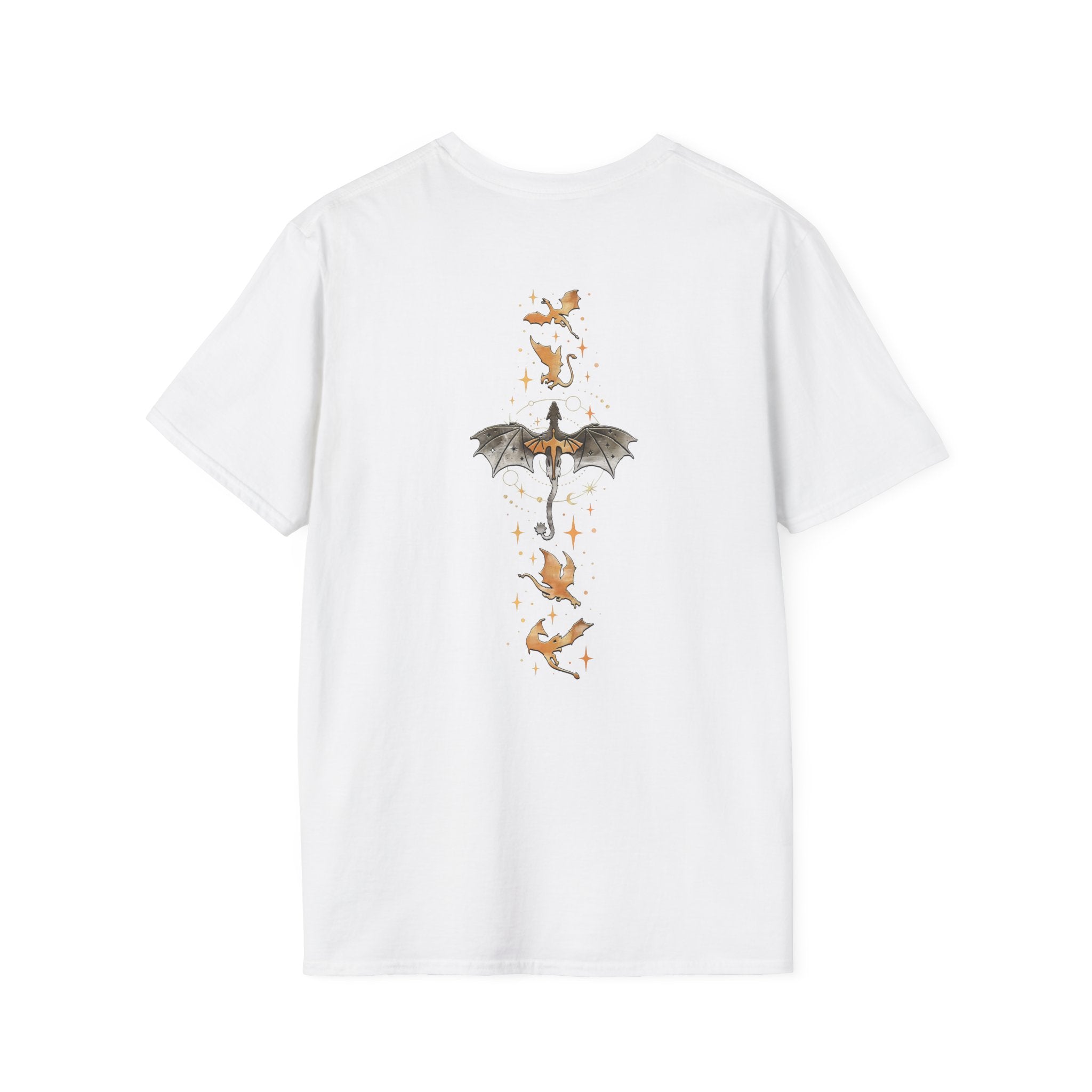 Book Dragon T-Shirt — Vintage Magical Books & Bat Illustration