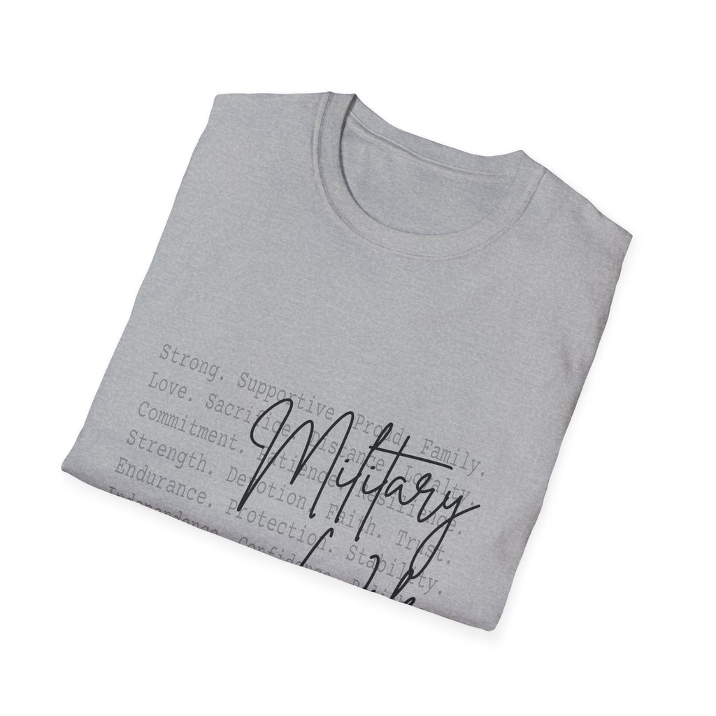 Military Wife T-Shirt — Script Graphic Tee for Military Spouses