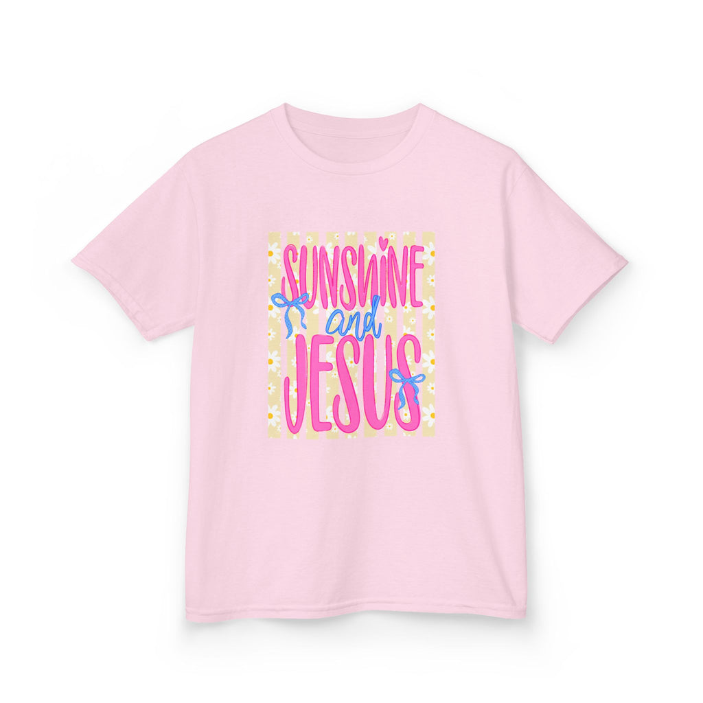 Kids T‑Shirt — "Sunshine and Jesus" Bright Faith Graphic Tee
