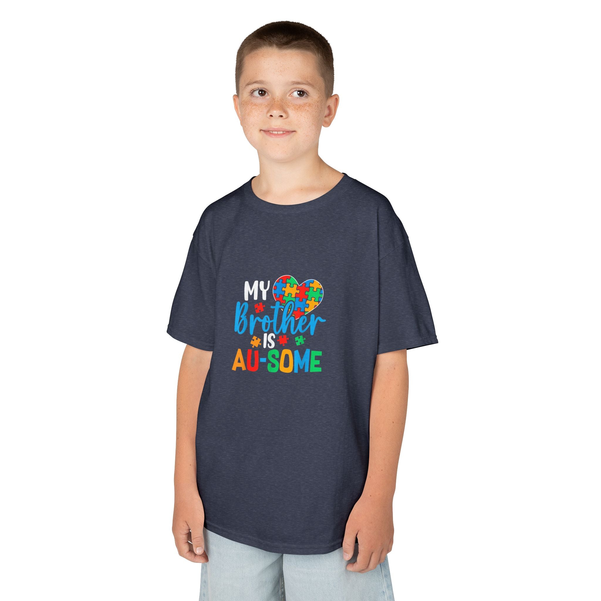 Kids T-Shirt — "Brother Au-some" Colorful Autism Awareness Tee