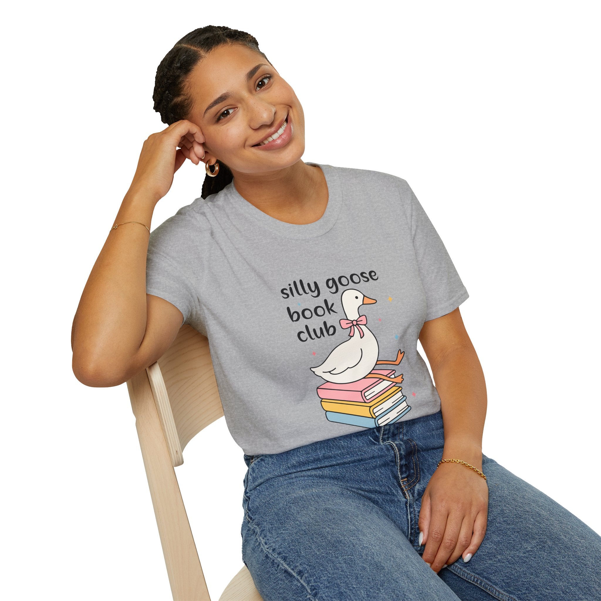 Silly Goose Book Club T-Shirt — Cute Reading Tee with Goose on Books