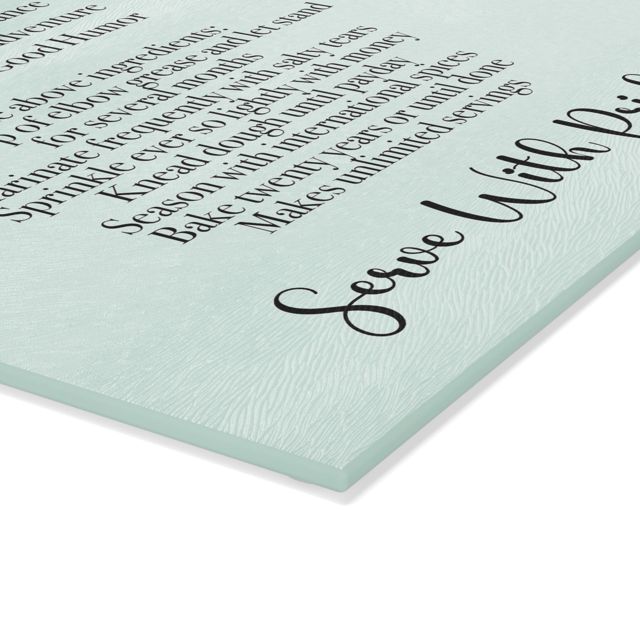 Glass Cutting Board — "Recipe for a Military Spouse" Decorative Kitchen Cutting Board, Serve With Pride