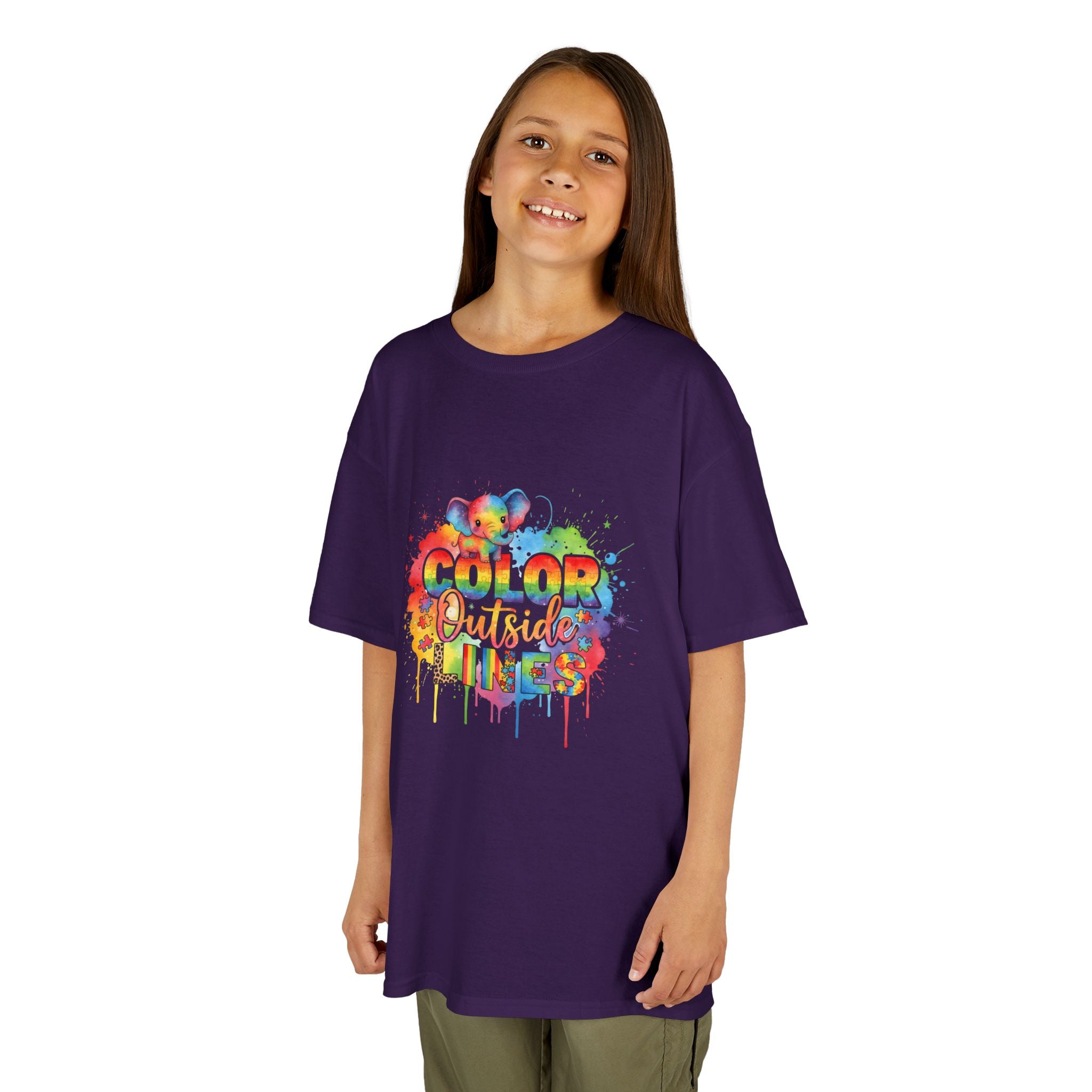 Kids T-Shirt — Color Outside the Lines Rainbow Drip Tee